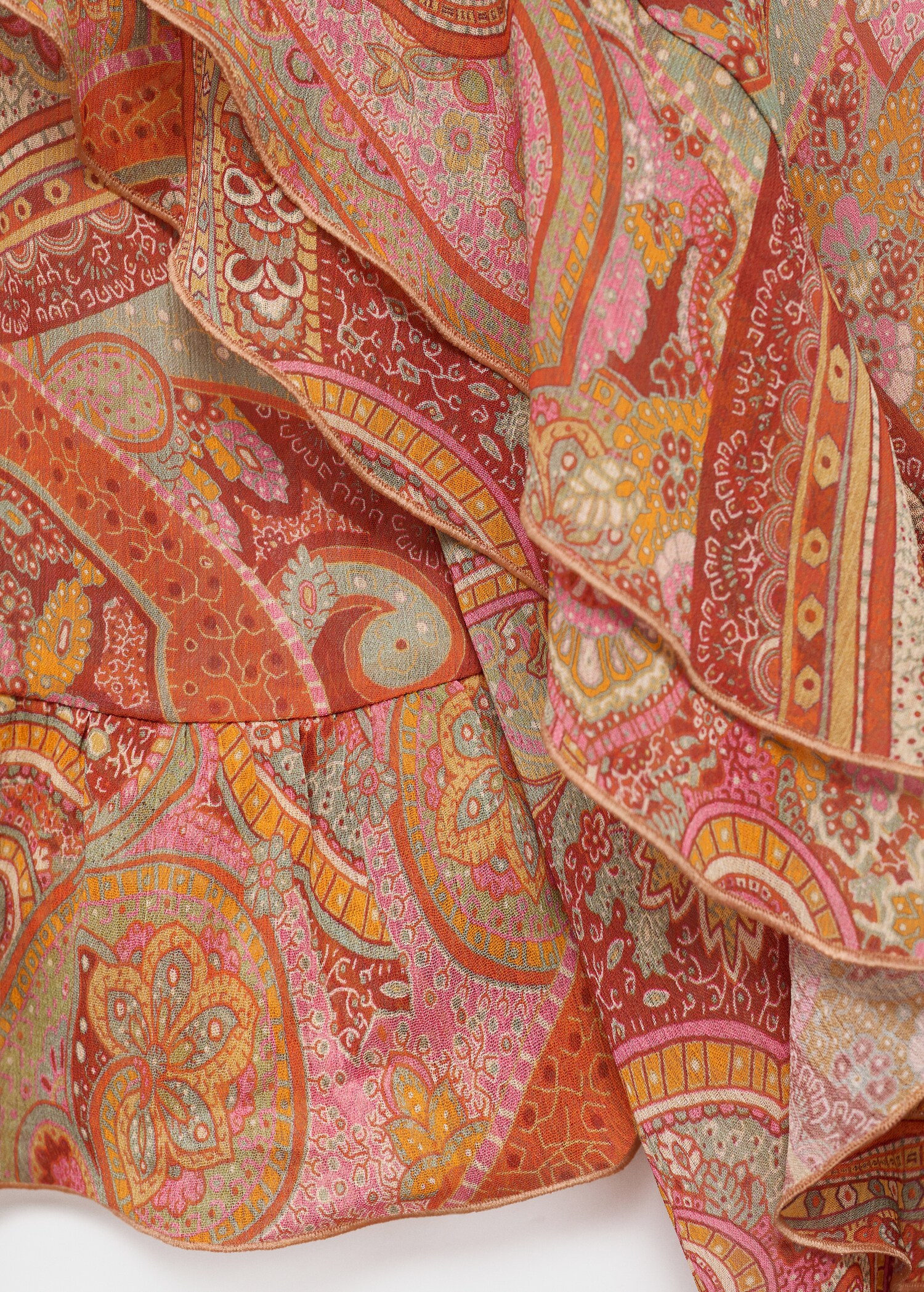 Gemusterte Bluse mit Volantdetails - Detail des Artikels 8