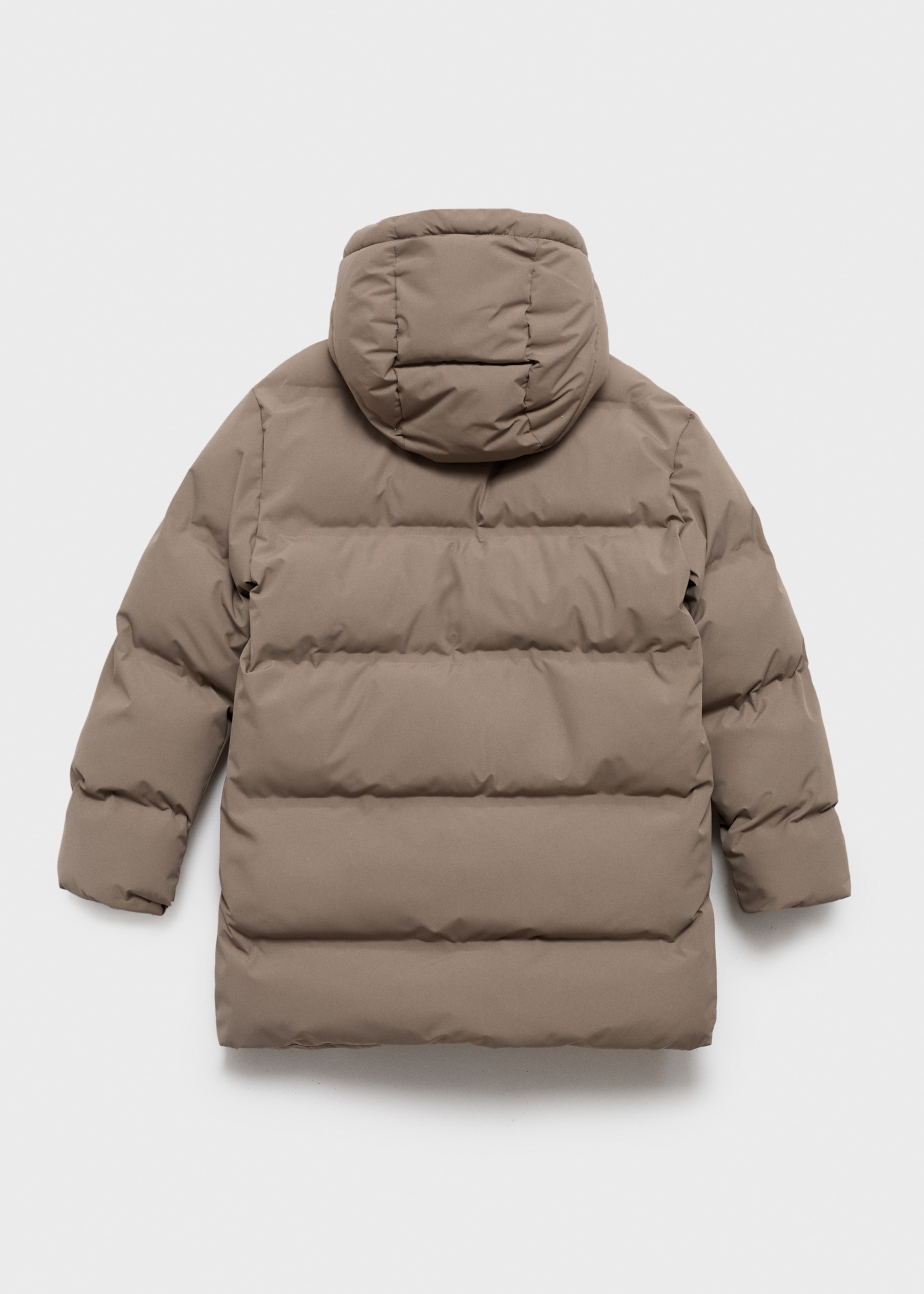 Hood quilted coat - Reverse of the article, Medium Brown. Ref: 17054773-00.