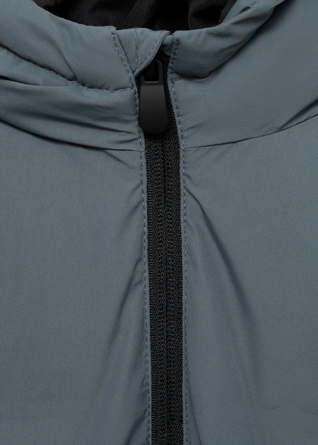 Long padded anorak with hood