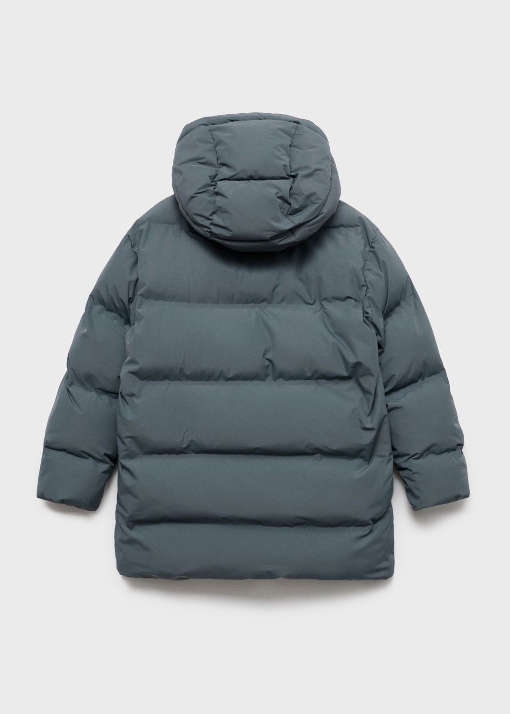 Long padded anorak with hood