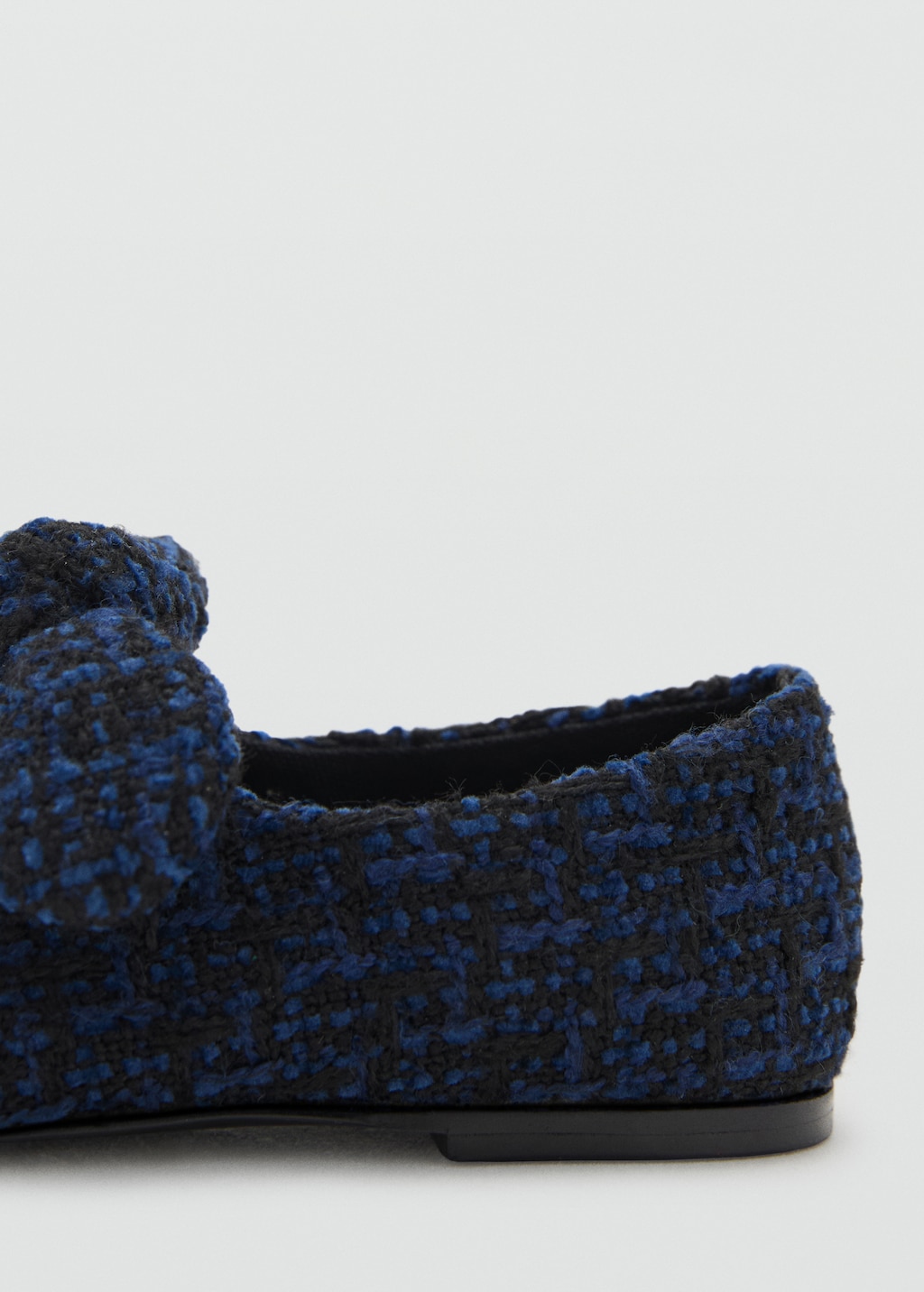 Tweed ballet flats with bow