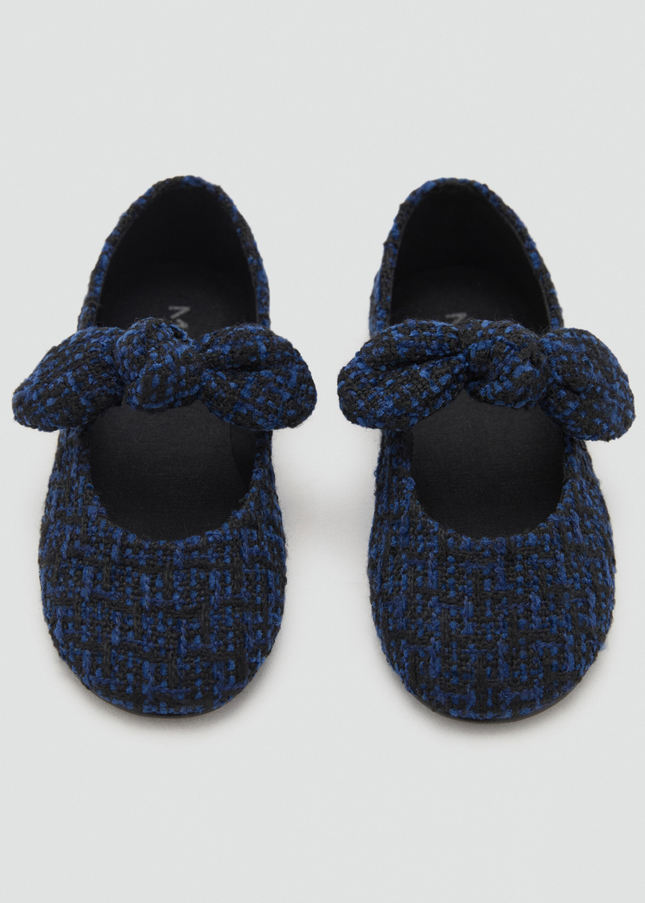 Tweed ballet flats with bow - Details of the article 2, Black. Ref: 17054774-00.