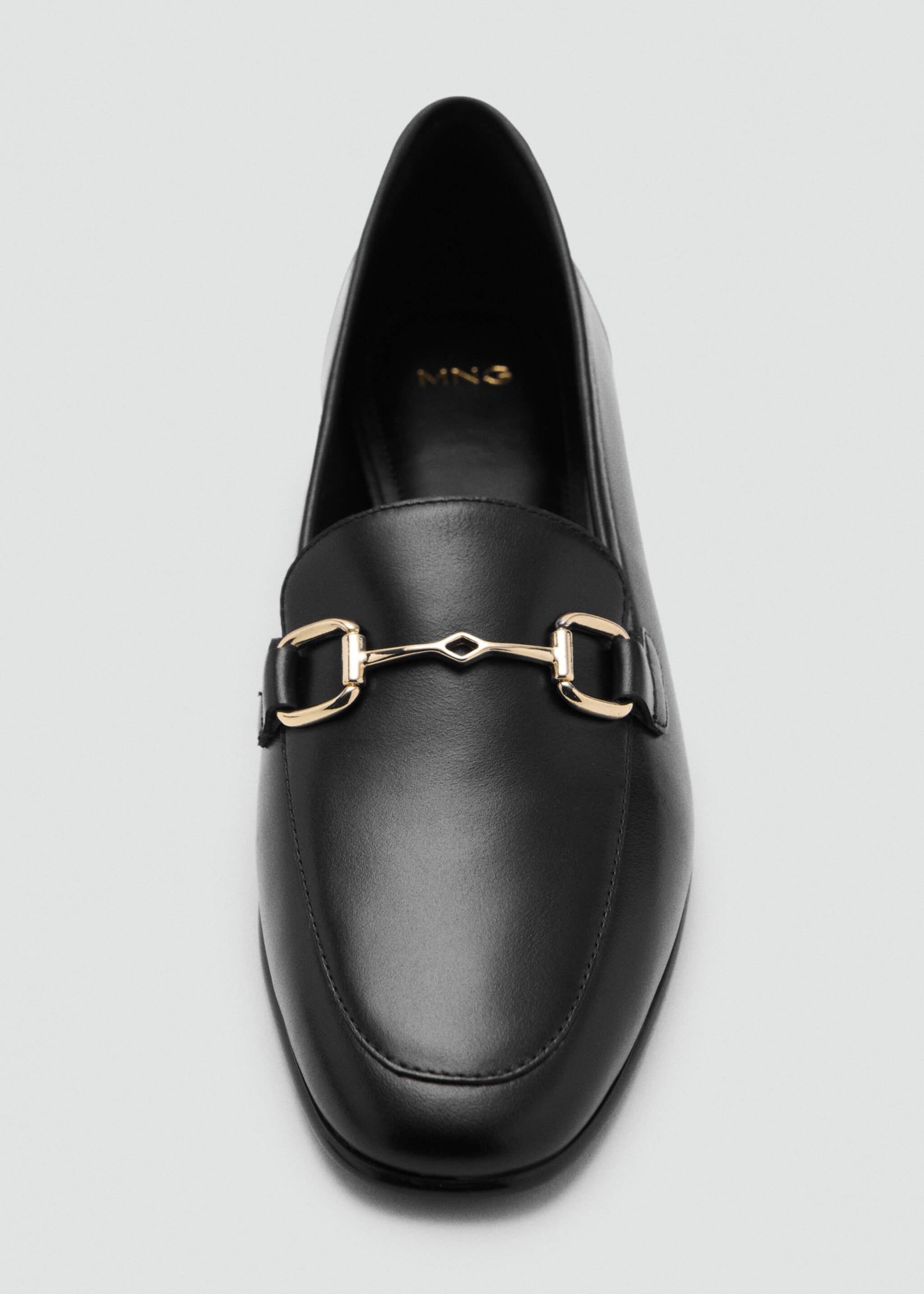 Buckle leather moccasins - Details of the article 3, Black. Ref: 17054783-00.