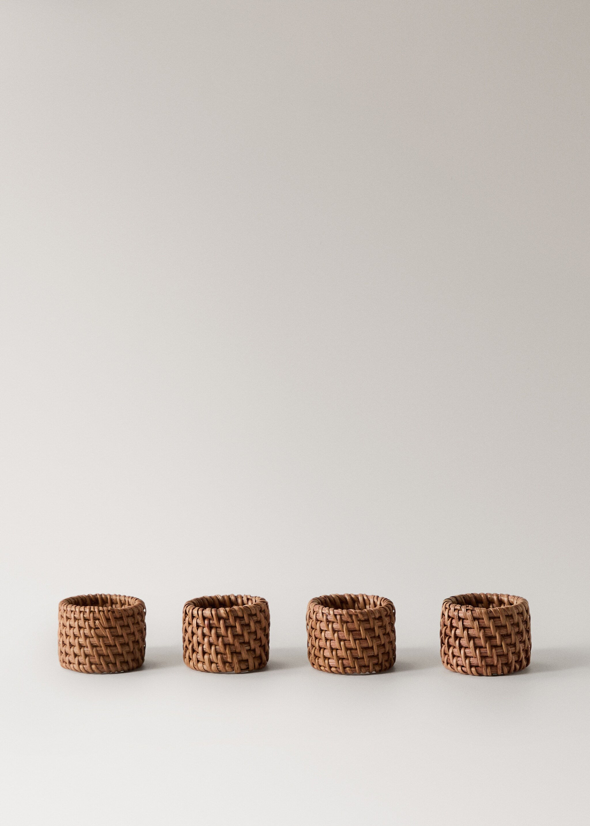 Rattan pack 4 napkin holders - Article without model, Brown. Ref: 17054784-00.