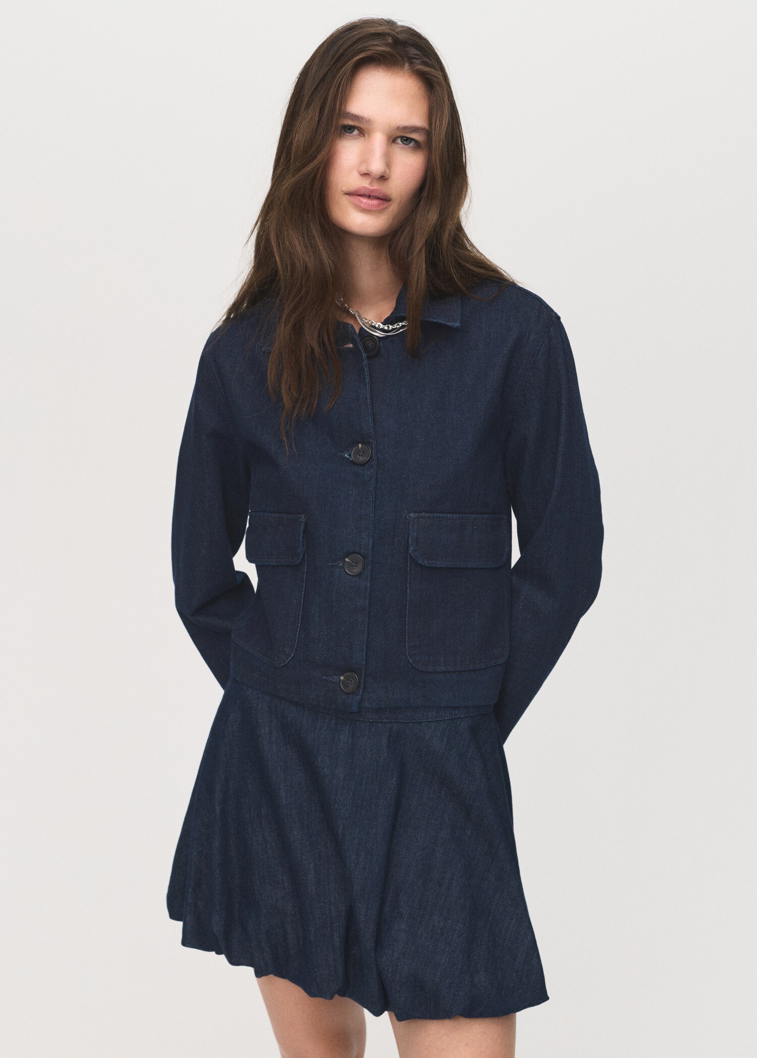 Veste denim poches - Plan moyen