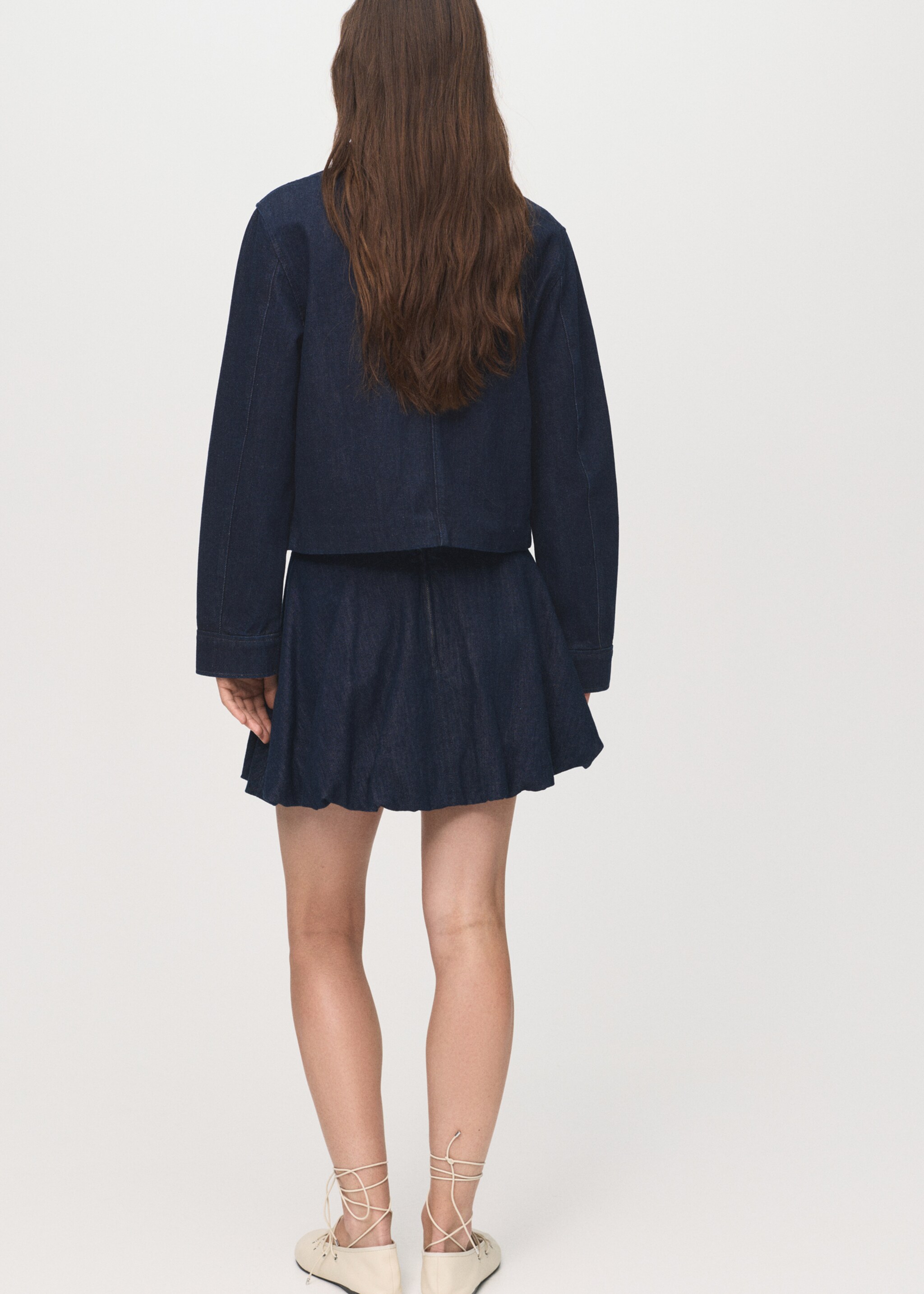 Denim jacket with pockets - Reverse of the article, Open Blue. Ref: 17054785-00.