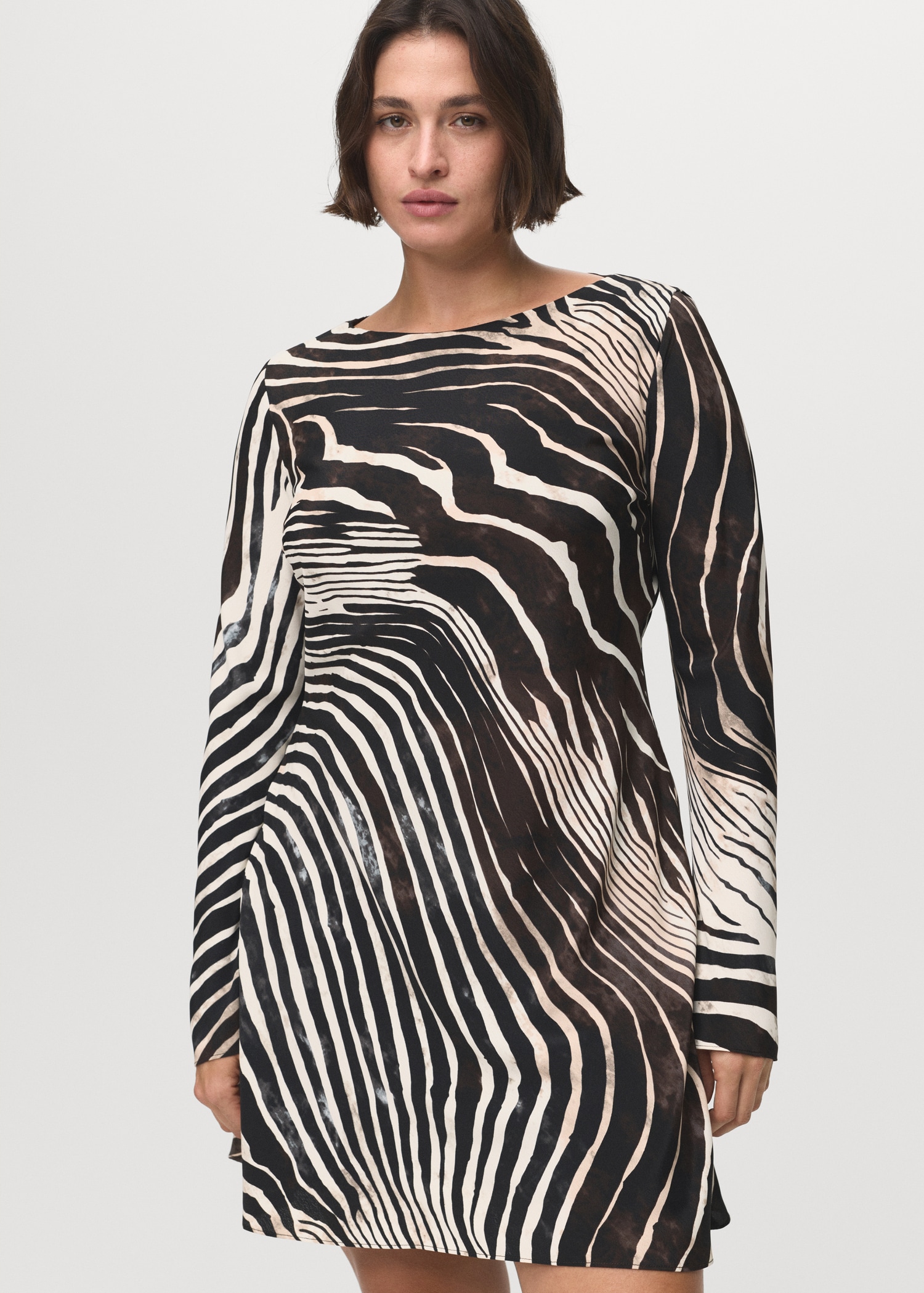 Zebra dress with flared sleeves - Деталь изделия 5