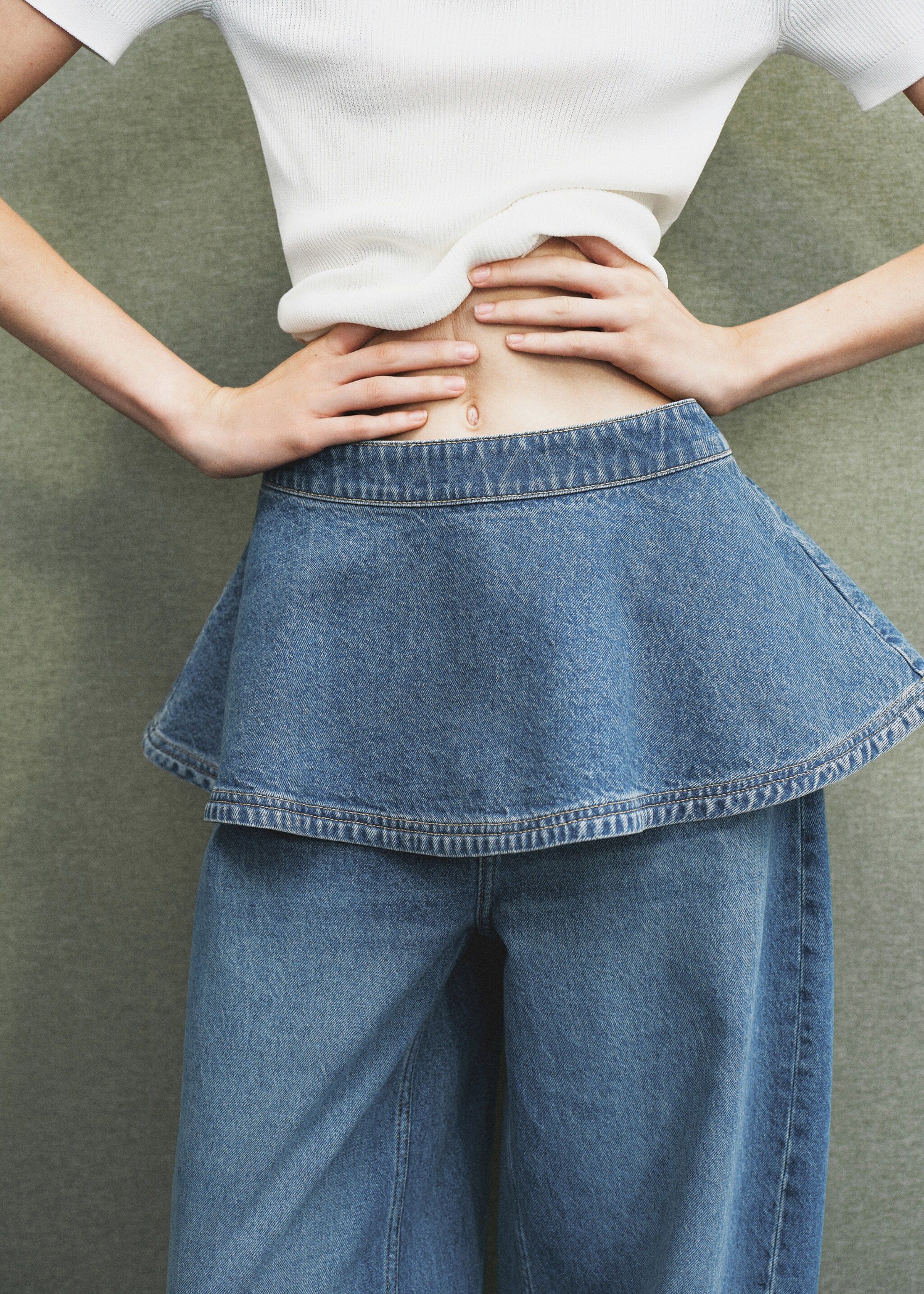 Denim miniskirt - Medium plane, Medium Blue. Ref: 17054788-00.
