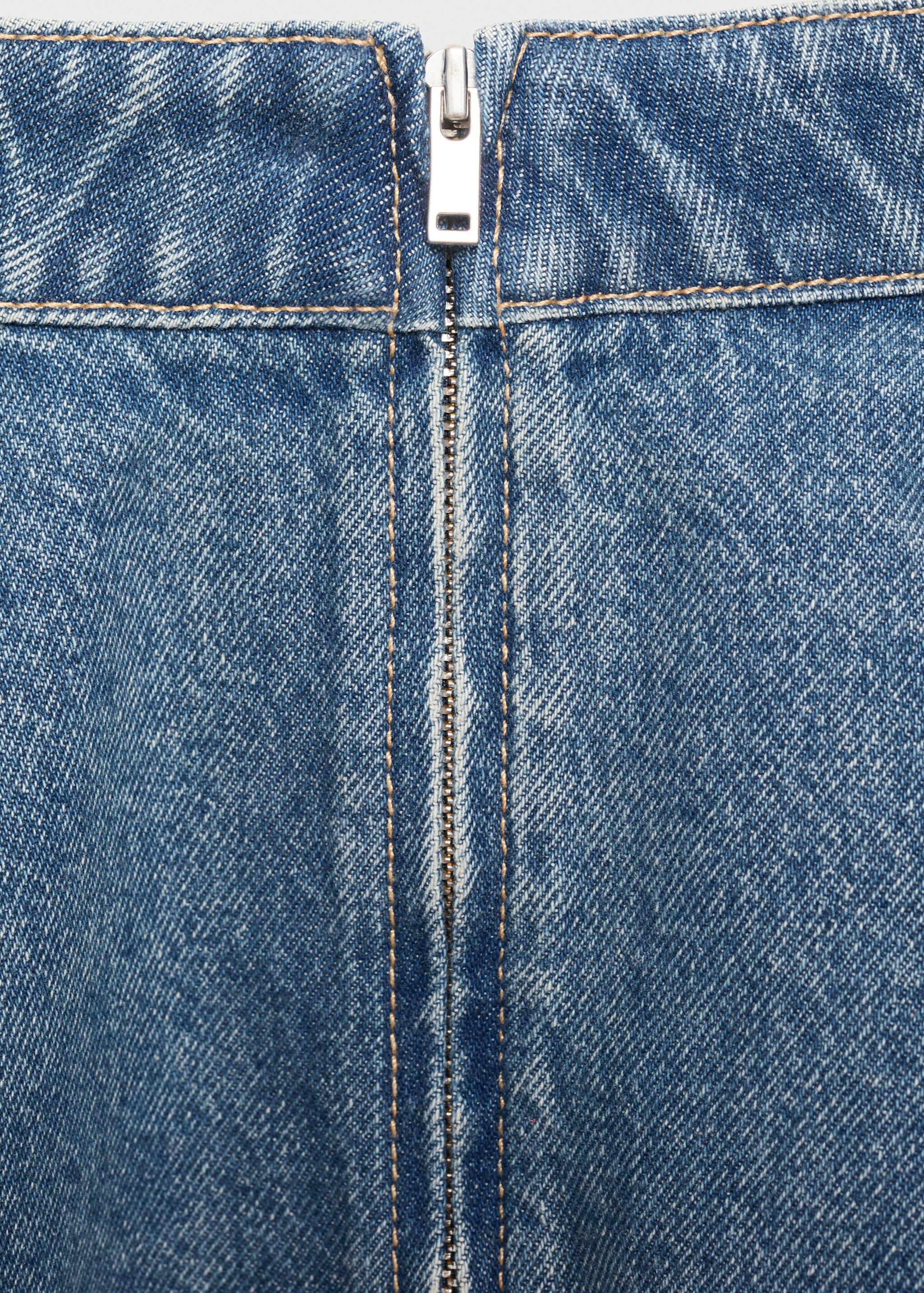 Denim miniskirt - Details of the article 0, Medium Blue. Ref: 17054788-00.
