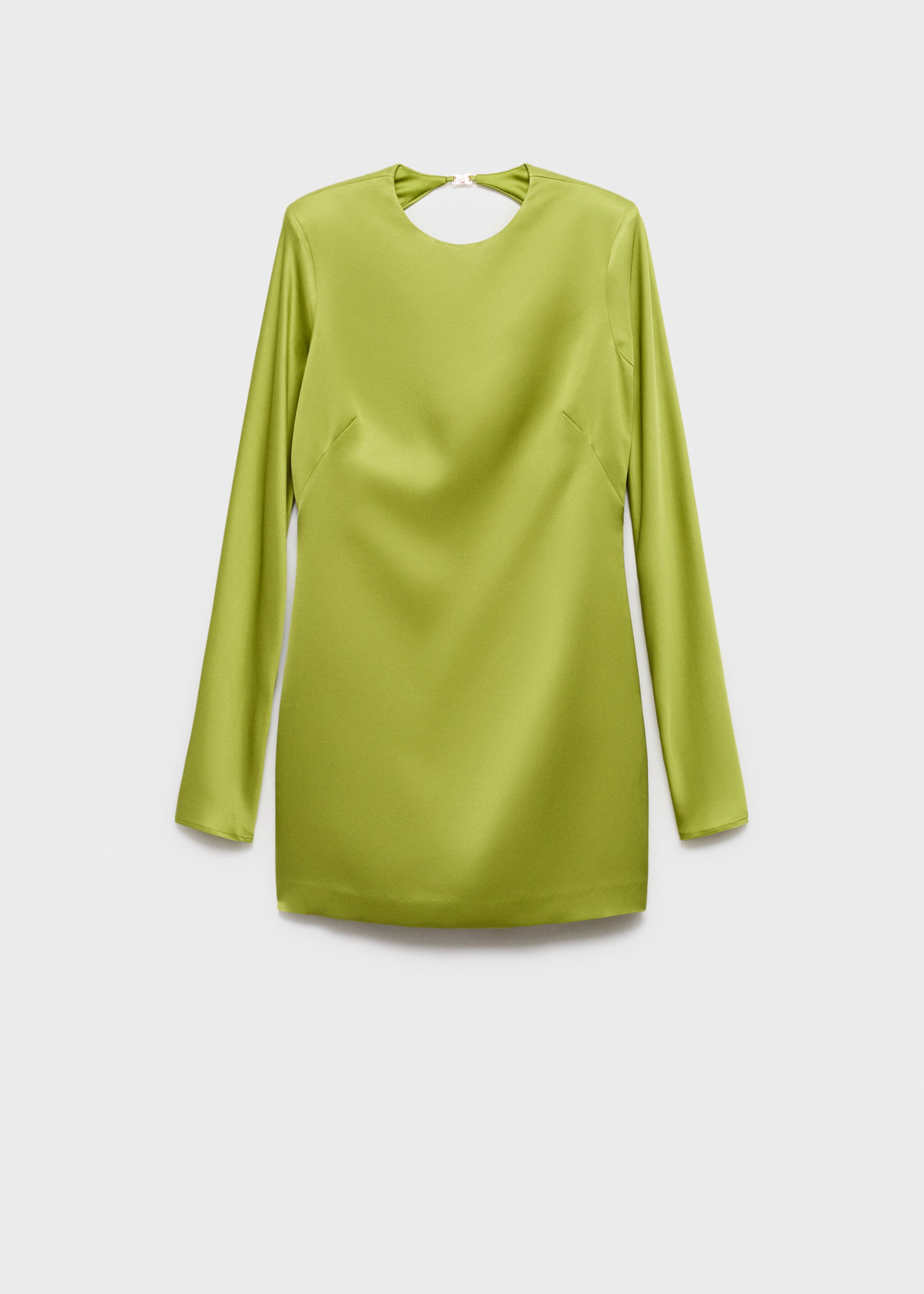 Open-back satin-effect dress - Article without model, Green. Ref: 17054789-00.