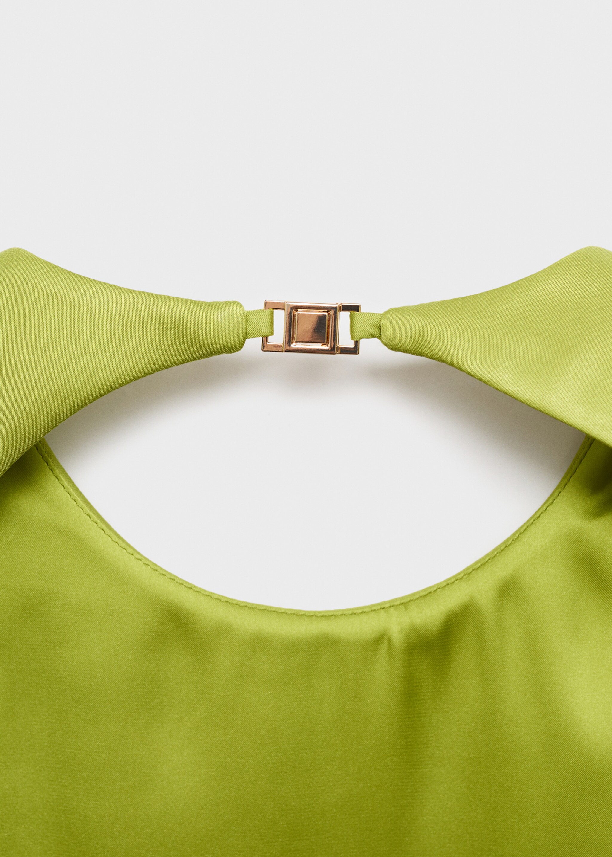 Open-back satin-effect dress - Details of the article 0, Green. Ref: 17054789-00.