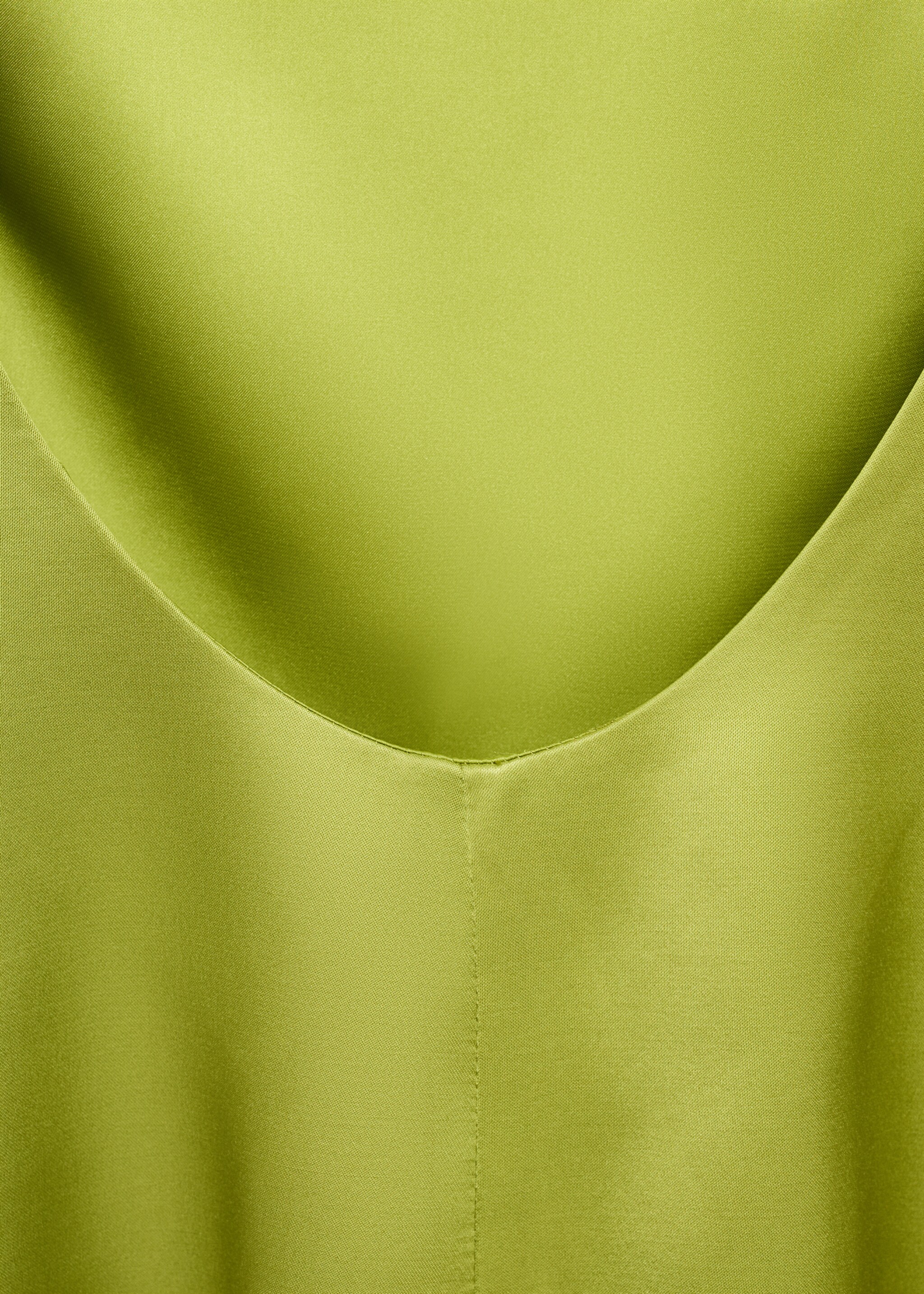 Open-back satin-effect dress - Details of the article 8, Green. Ref: 17054789-00.
