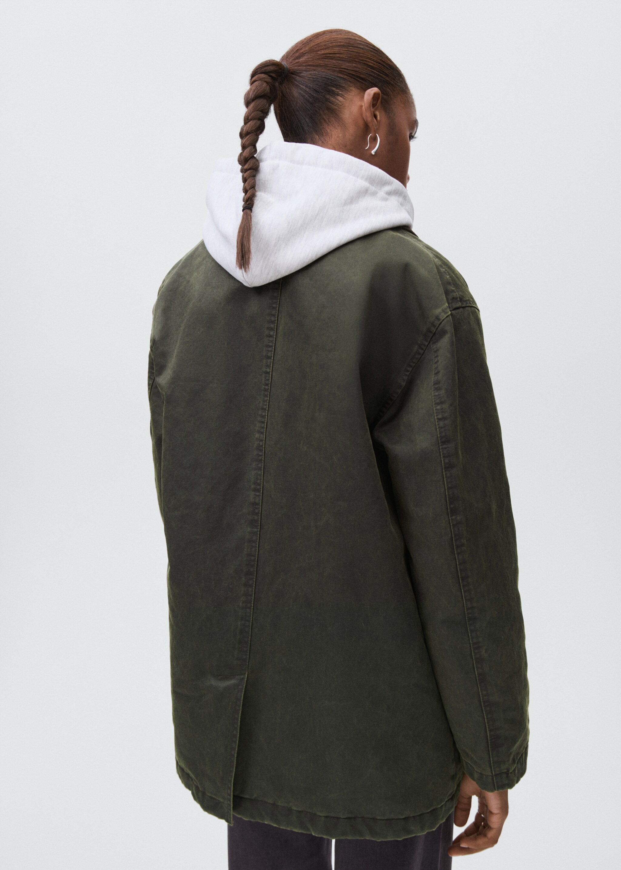 Parka efecto encerado - Reverso del artículo, Verde. Ref: 17055140-00.