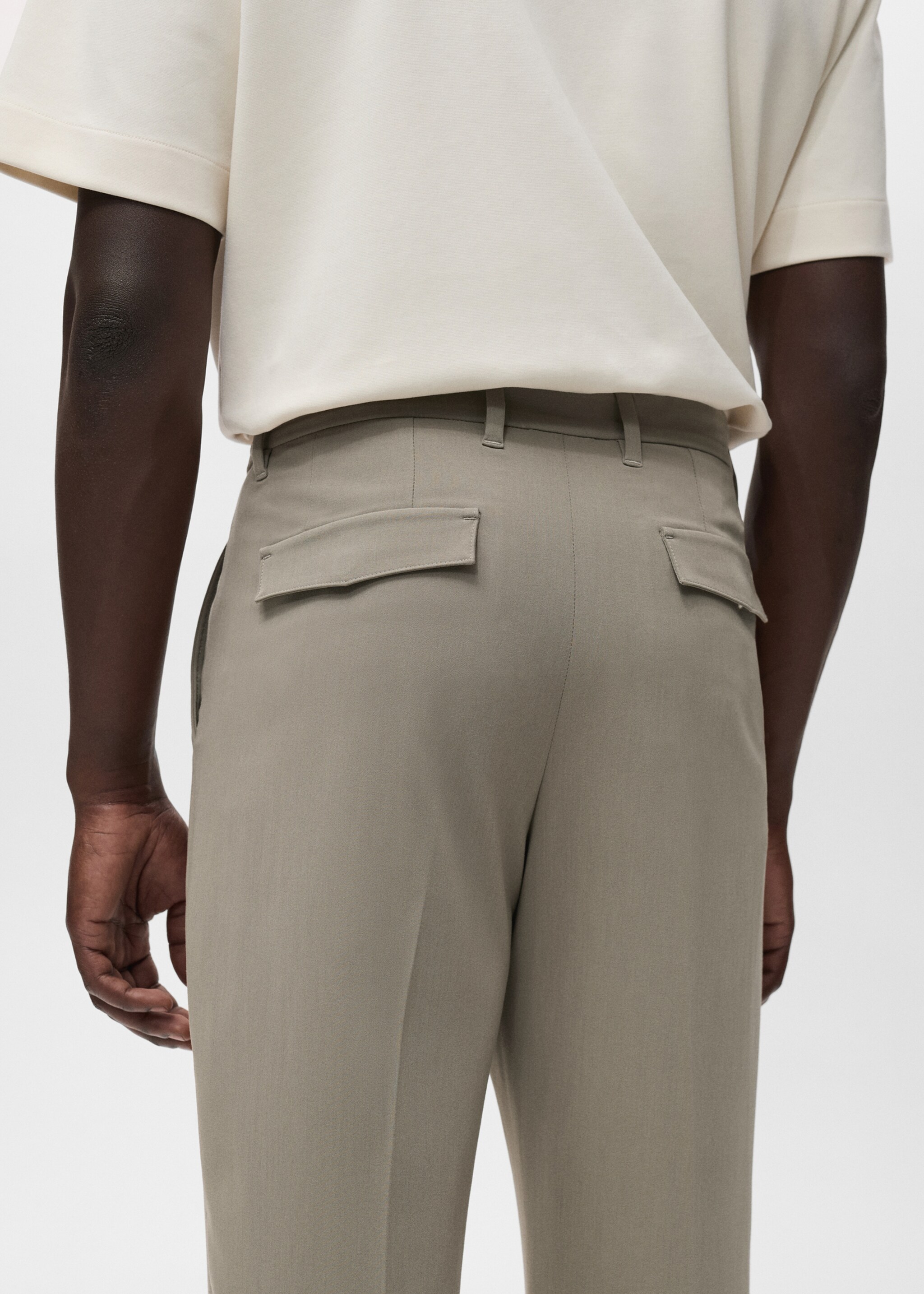 Fluid straight-leg pants - Λεπτομέρεια του προϊόντος 6, Γκρι Βιζόν. Ref: 17055146-00.