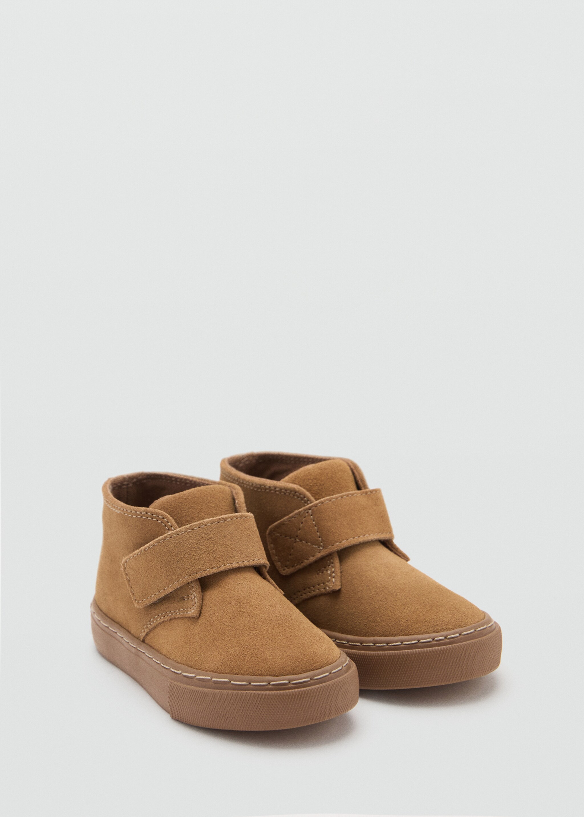 Velcro leather shoes - Medium plane, Medium Brown. Ref: 17055147-00.