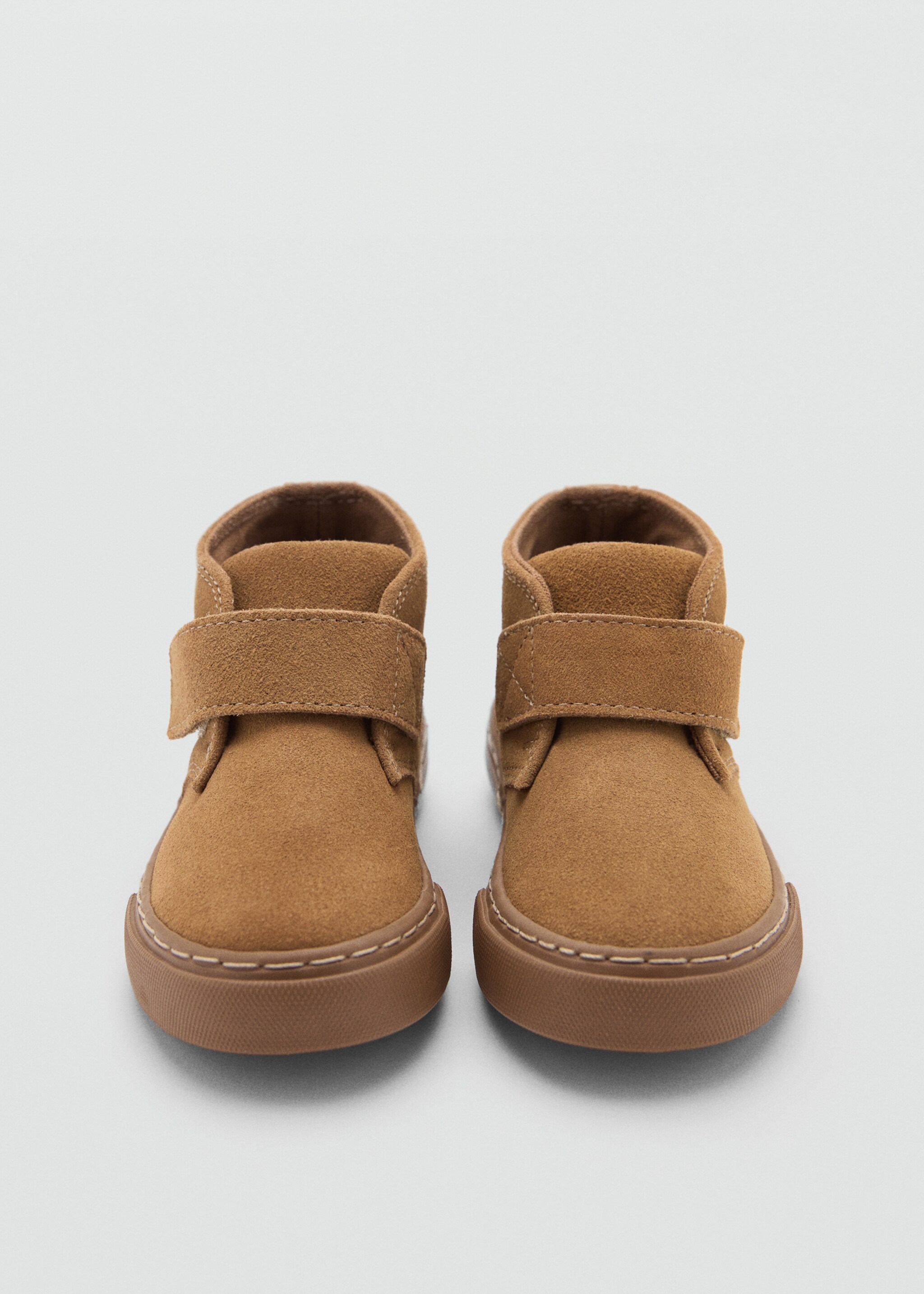 Velcro leather shoes - Details of the article 2, Medium Brown. Ref: 17055147-00.