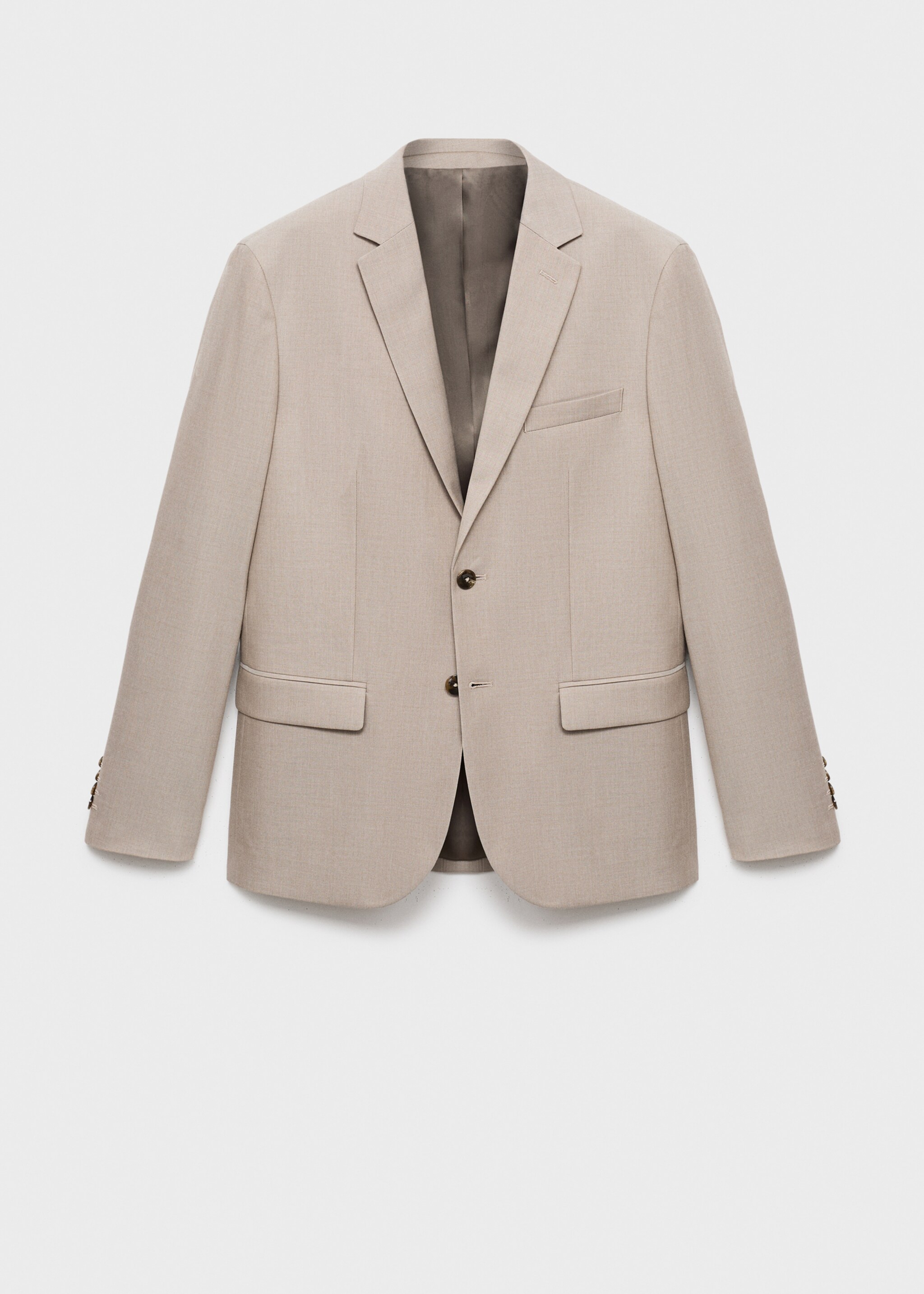 Super slim-fit suit jacket in stretch fabric - Article without model, Sand. Ref: 17055149-00.