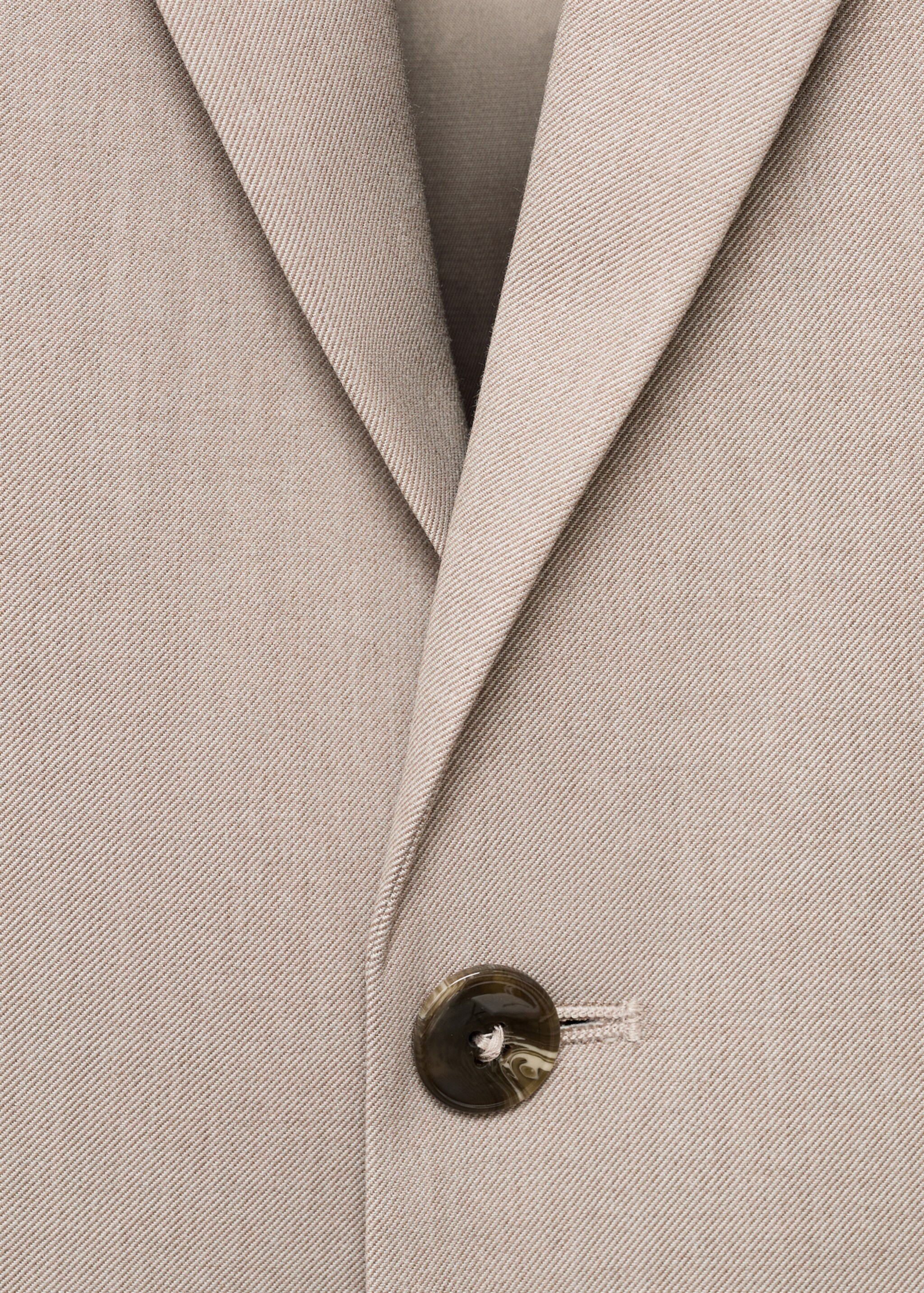 Super slim-fit suit jacket in stretch fabric - Details of the article 0, Sand. Ref: 17055149-00.