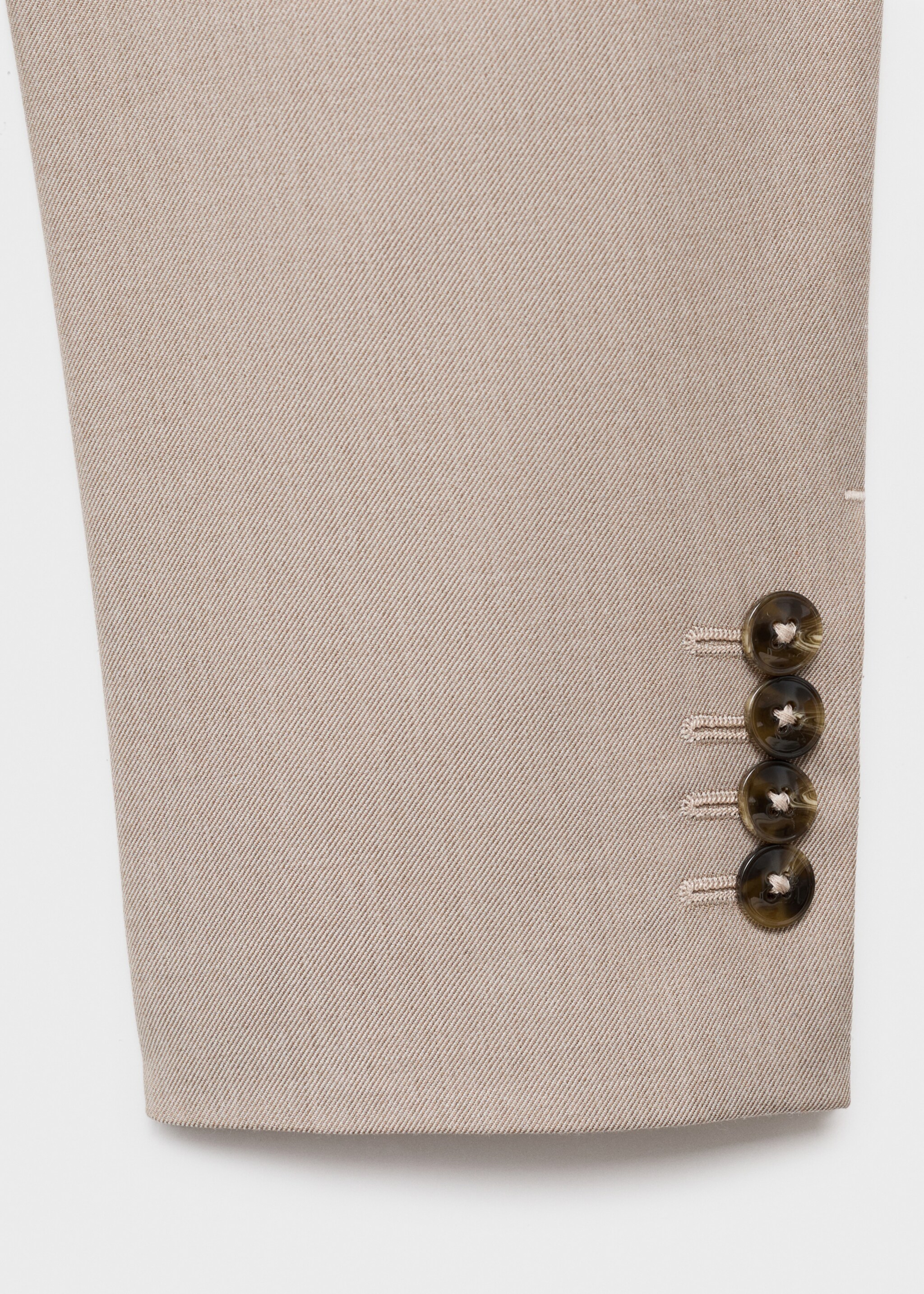 Super slim-fit suit jacket in stretch fabric - Details of the article 8, Sand. Ref: 17055149-00.