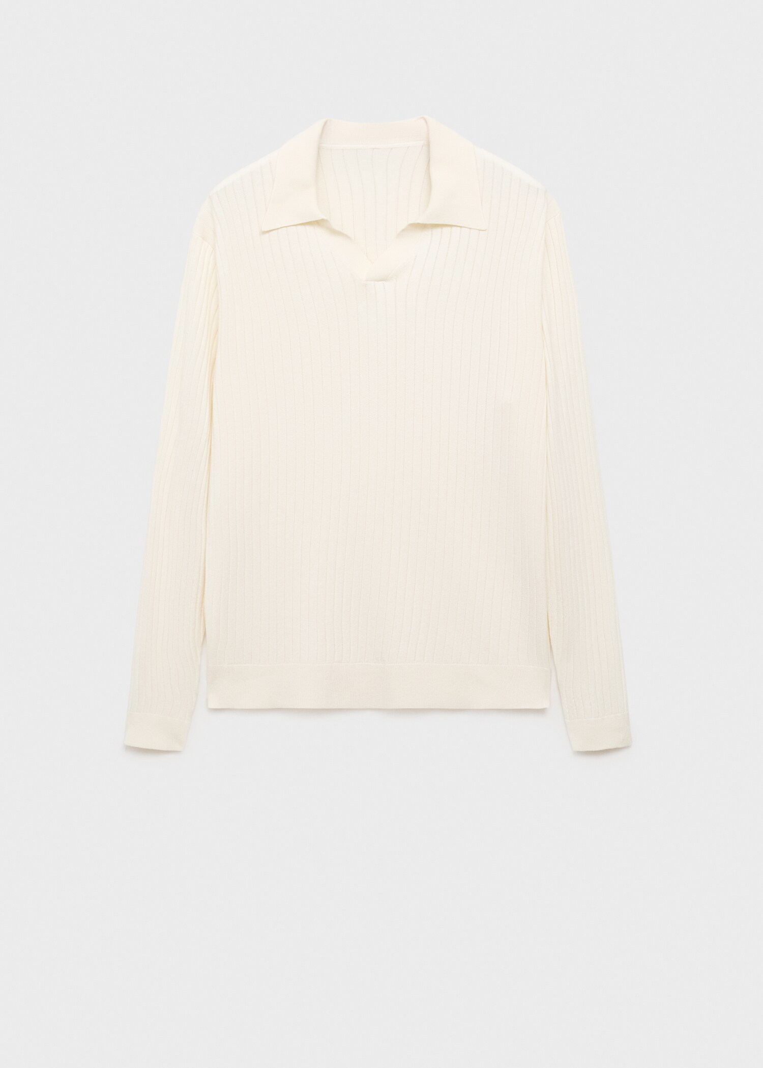 Ribbed knitted polo sweater - Article without model