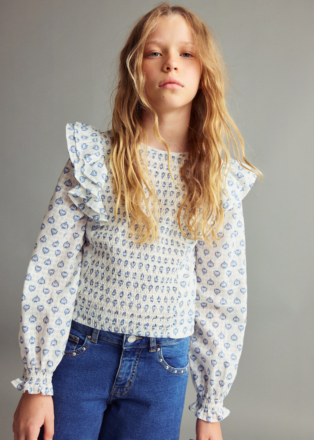 Ruffles printed blouse