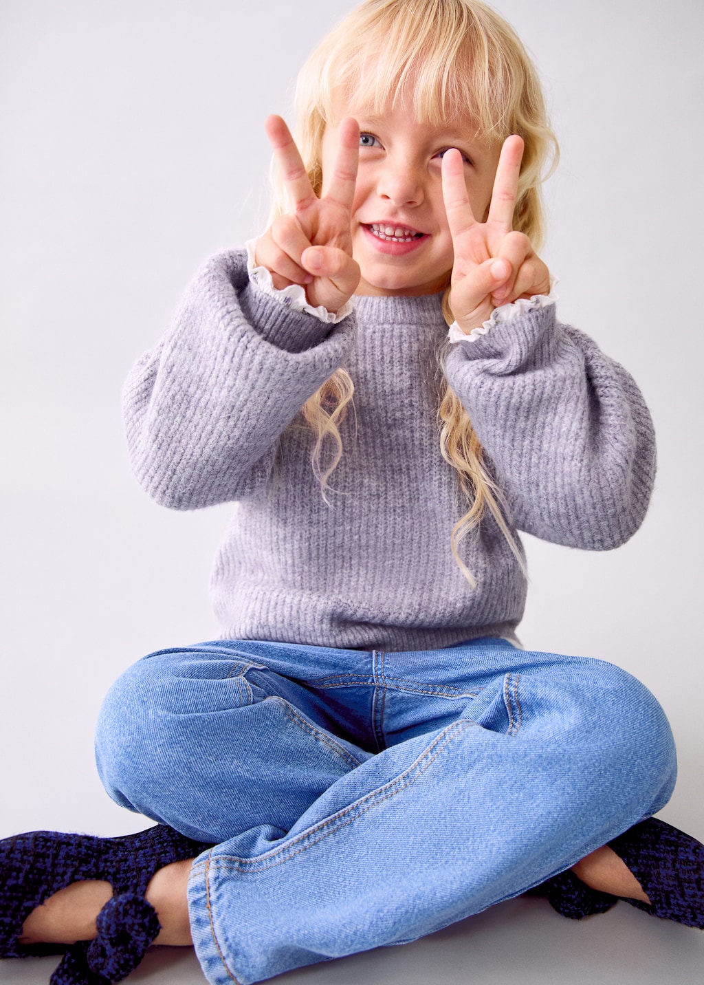 Knitted ribbed sweater