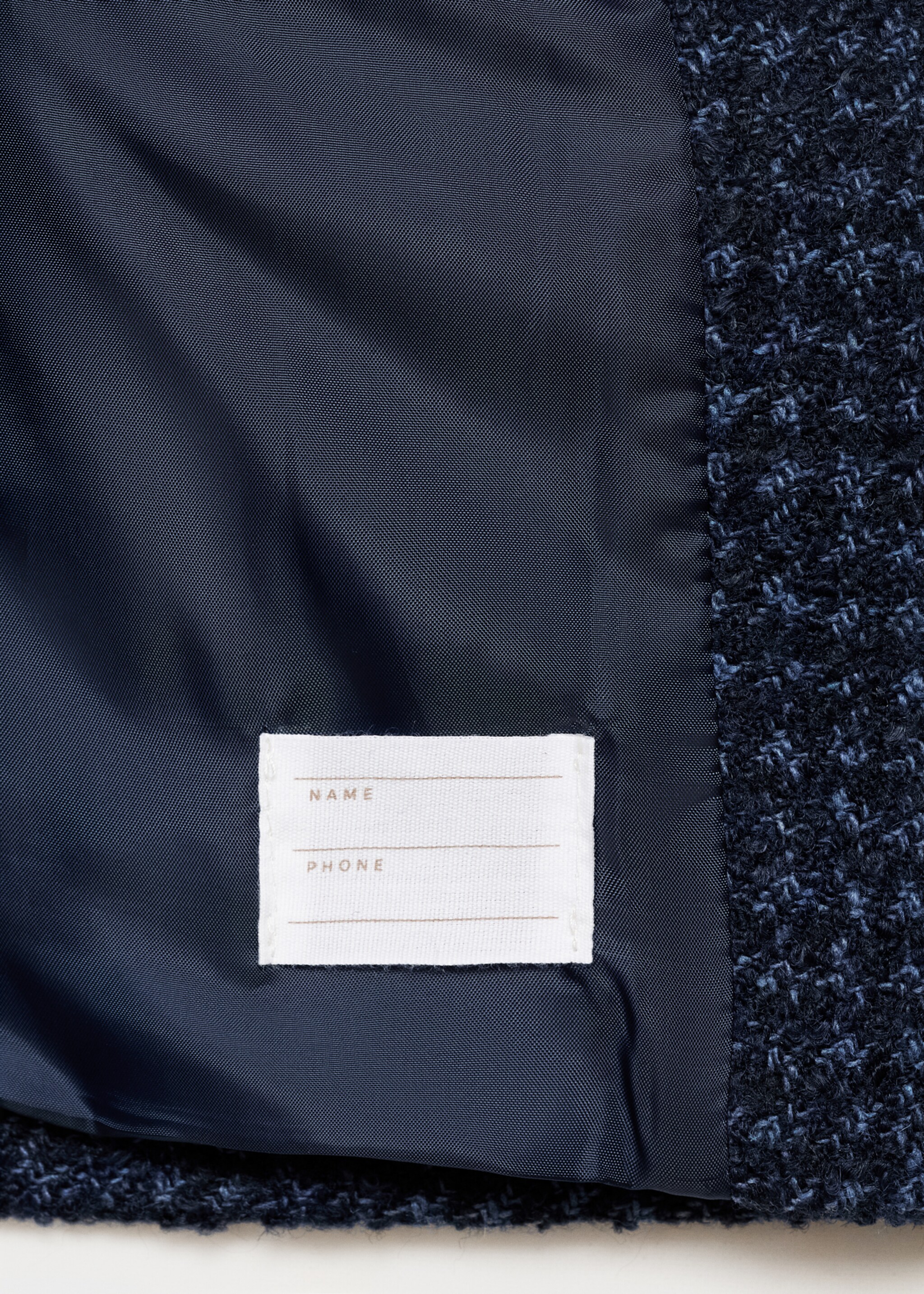 Wool tweed jacket - Details of the article 0, Navy. Ref: 17055156-00.