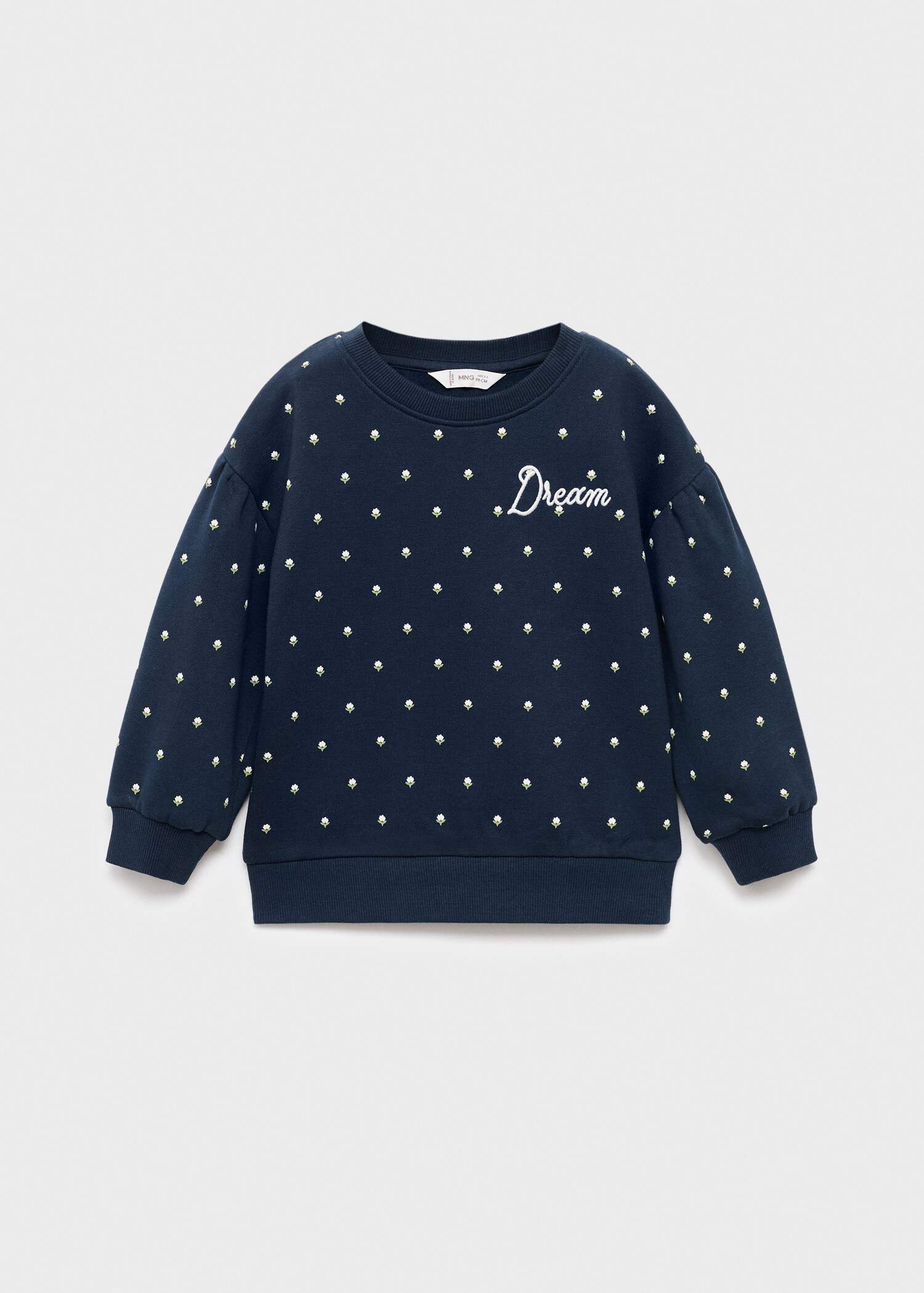 Embroidered sweatshirt with floral print - منتج دون نموذج