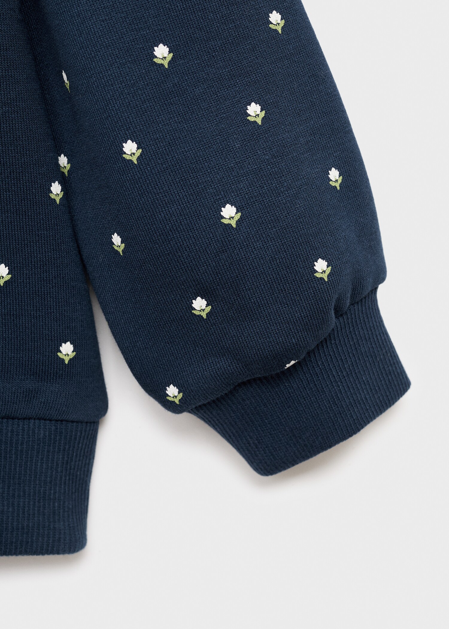 Embroidered sweatshirt with floral print - تفاصيل المنتج 0