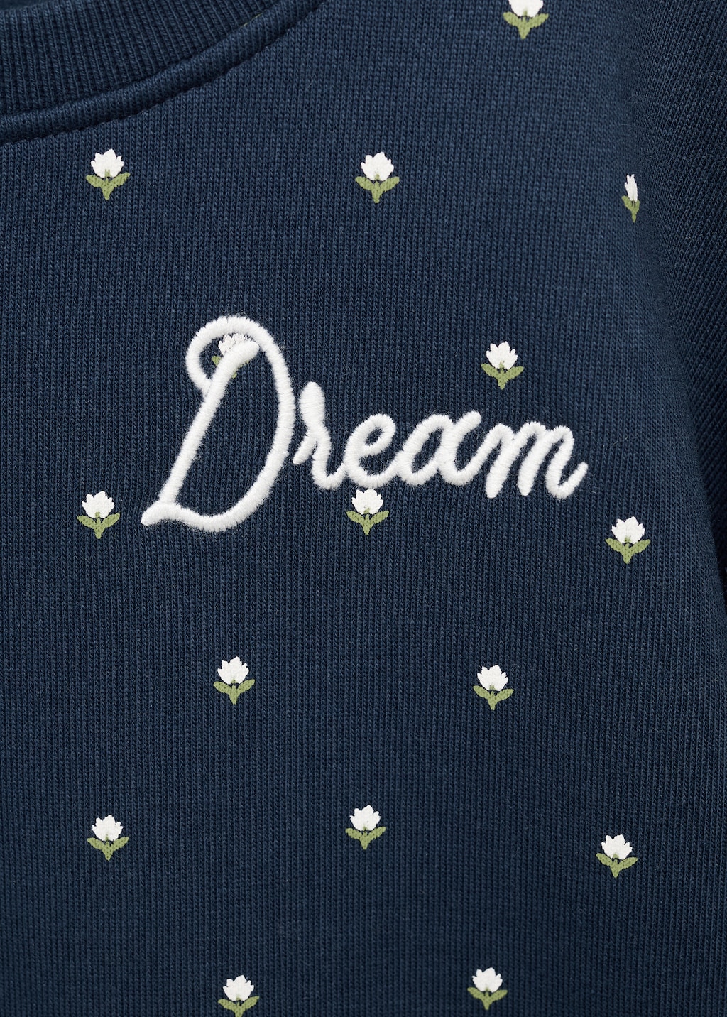 Embroidered sweatshirt with floral pattern