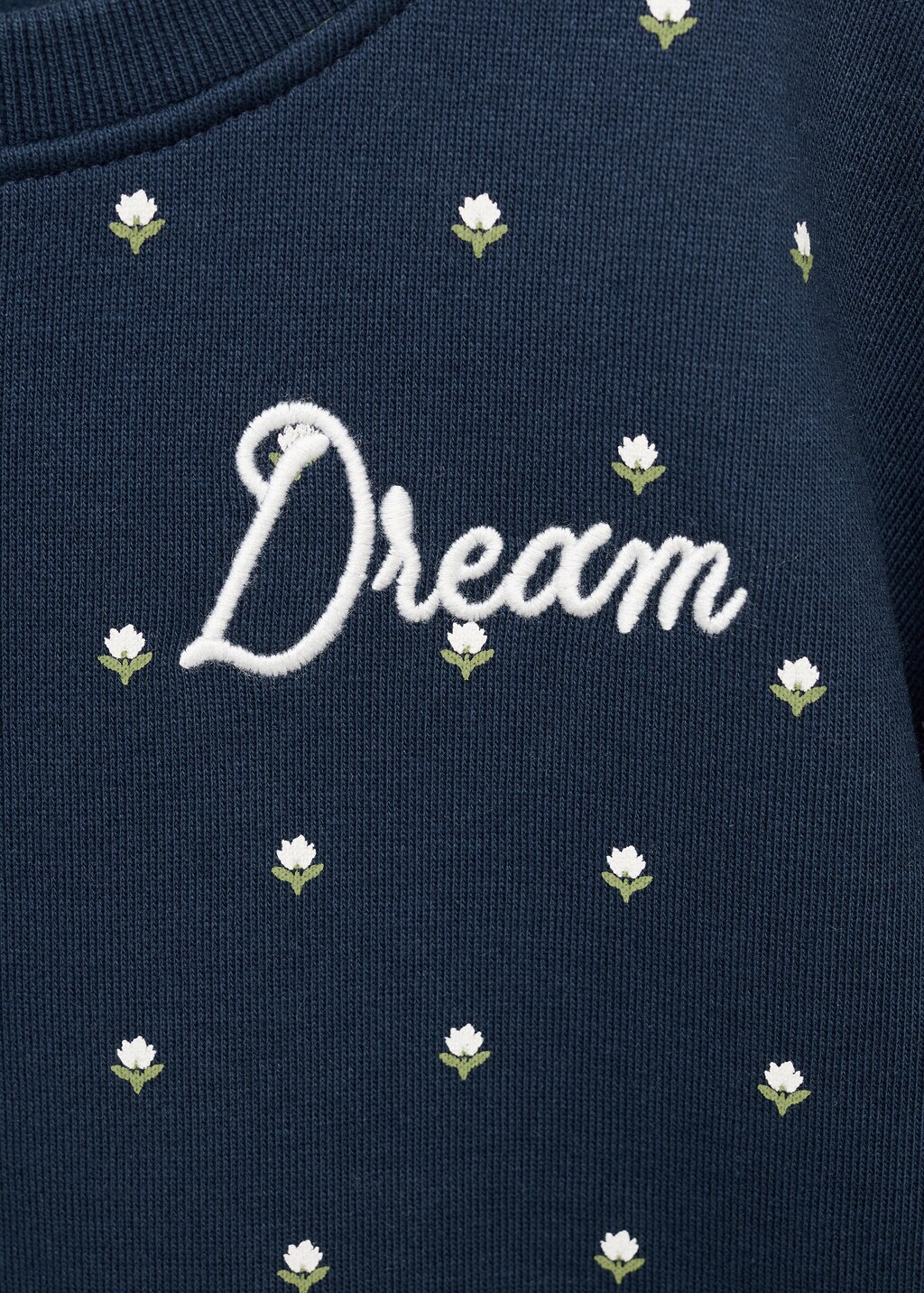 Embroidered sweatshirt with floral pattern