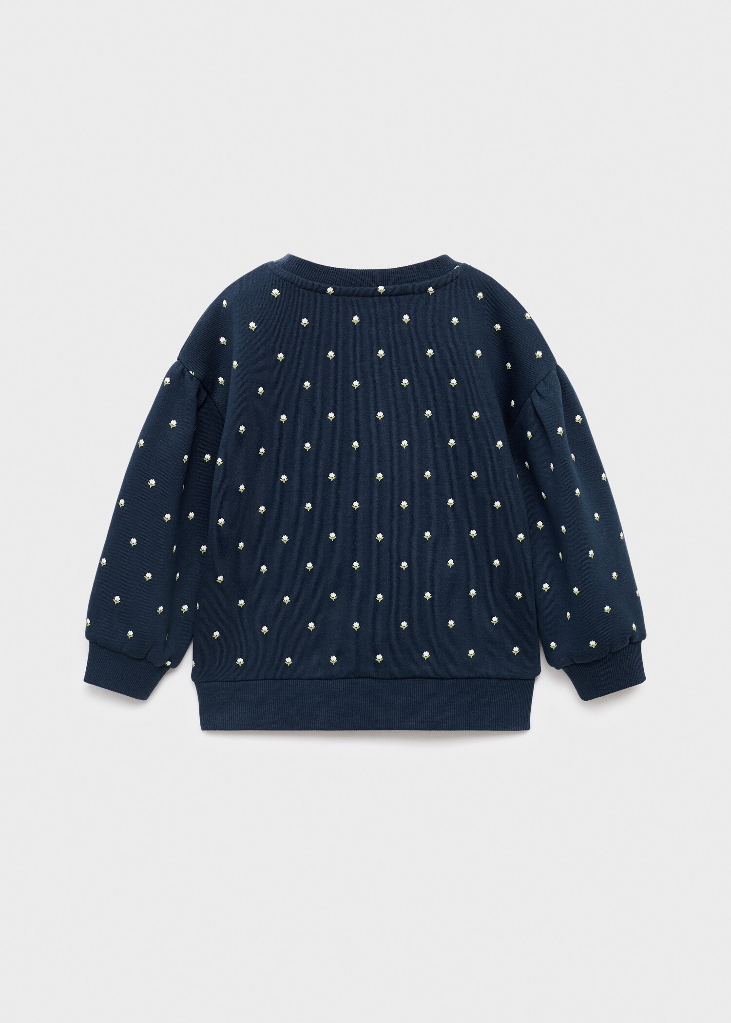 Embroidered sweatshirt with floral print - الجهة الخلفية للمنتج