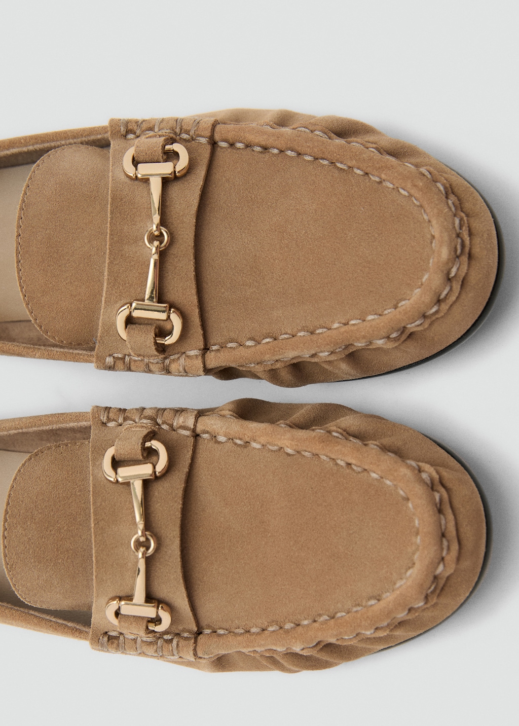 Suede moccasins with buckle