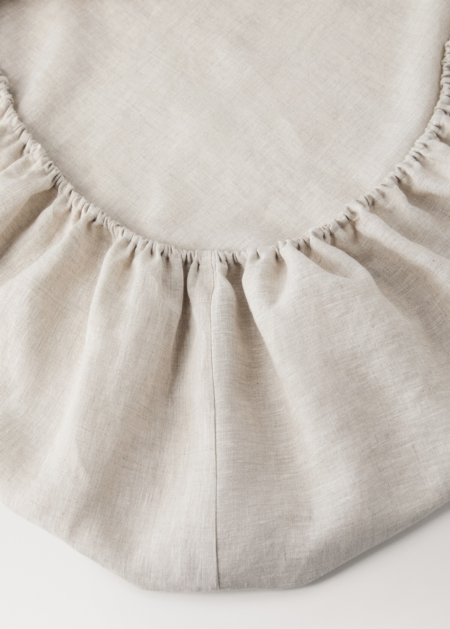 Washed linen children's fitted sheet with hemstitch for 90 cm bed - Details of the article 1