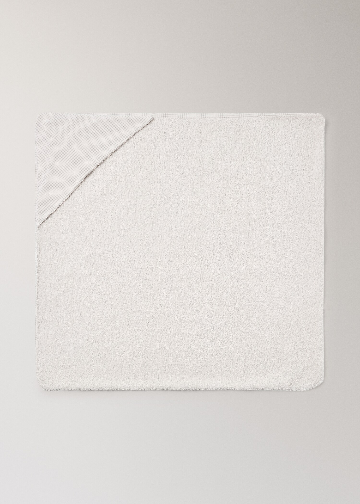 Children's bath cape, cotton with checkered detail - Article without model