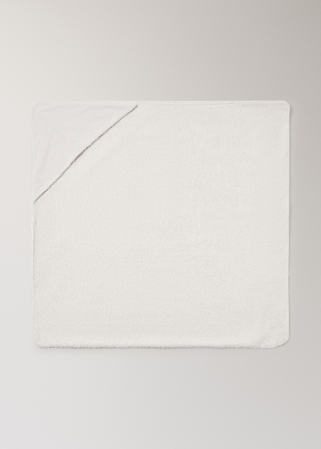 Children's cotton bath cape with check detail