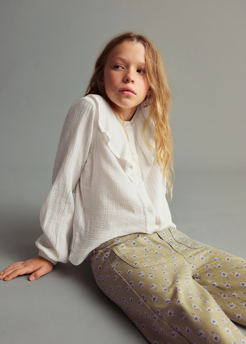 Flower culottes pants