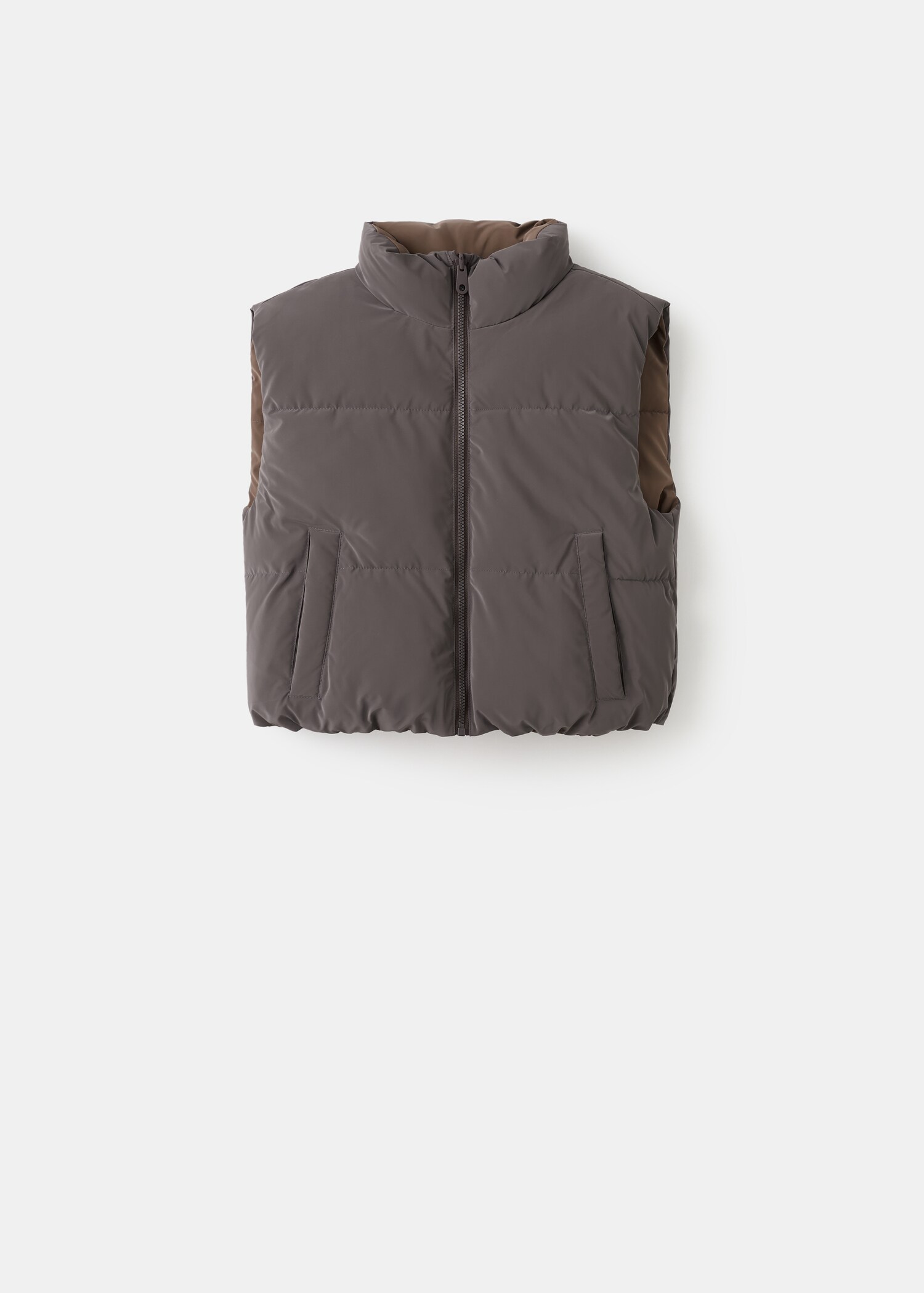 Cropped quilted gilet - Article without model