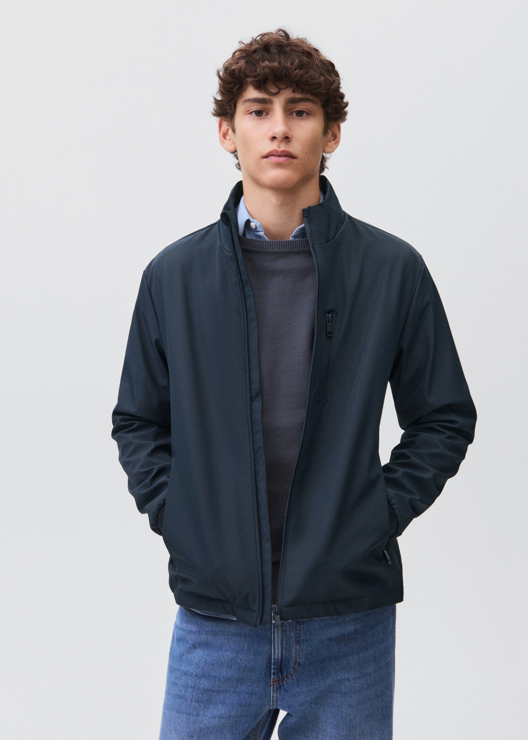 Pocket parka - Medium plane, Navy. Ref: 17055787-00.