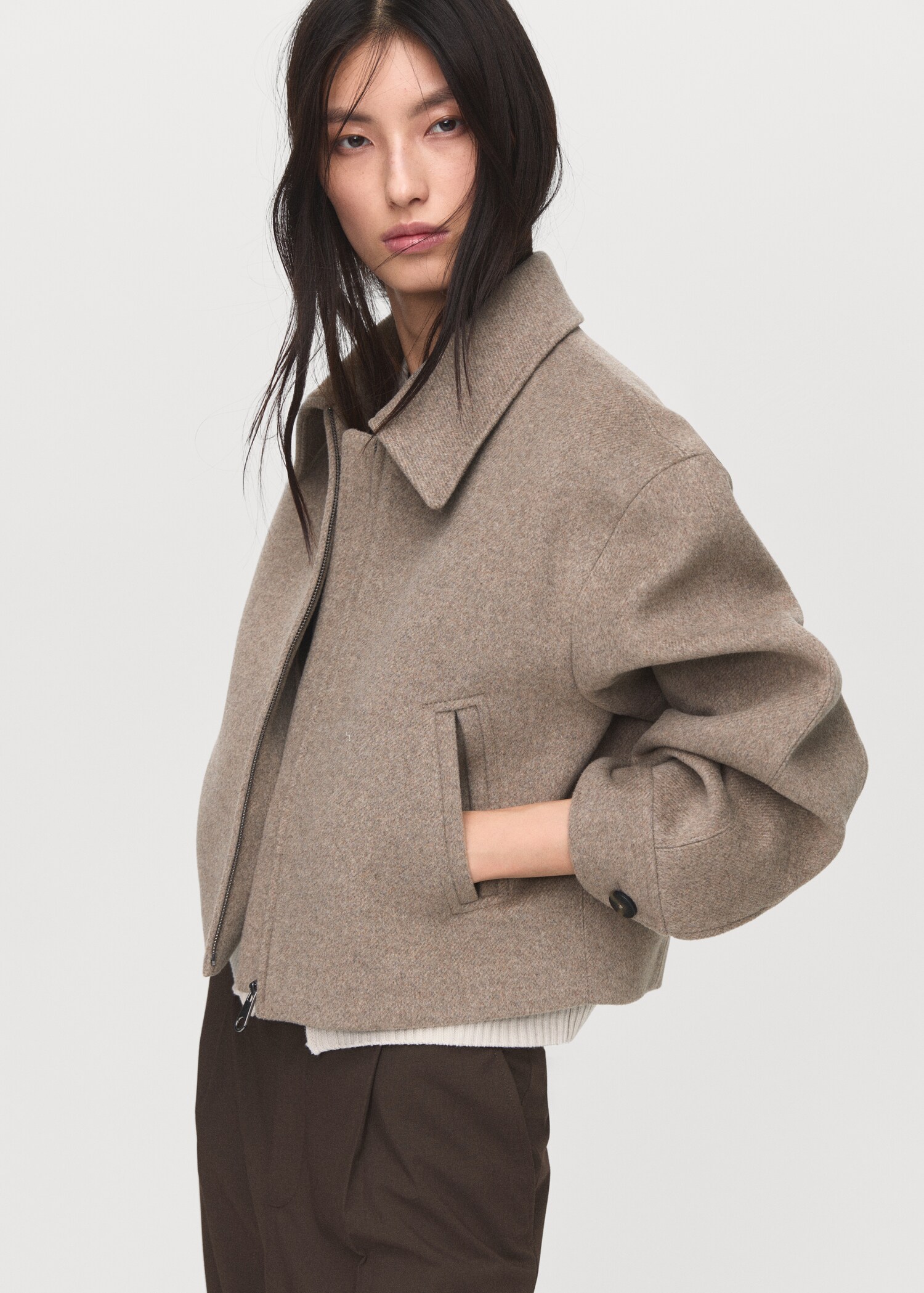 Veste courte laine - Plan moyen