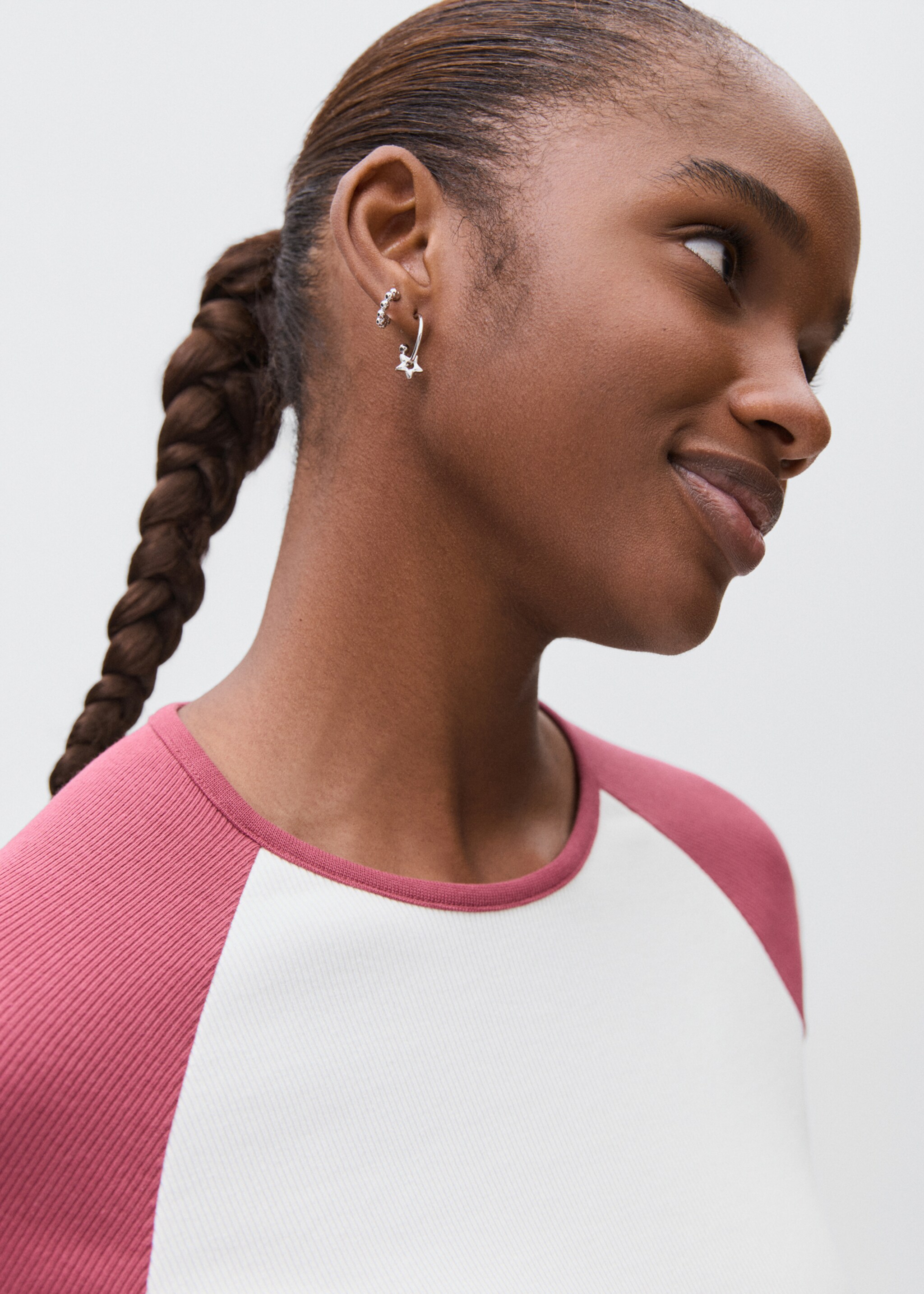 Bicolour T-shirt - Details of the article 1, Off White. Ref: 17055792-00.