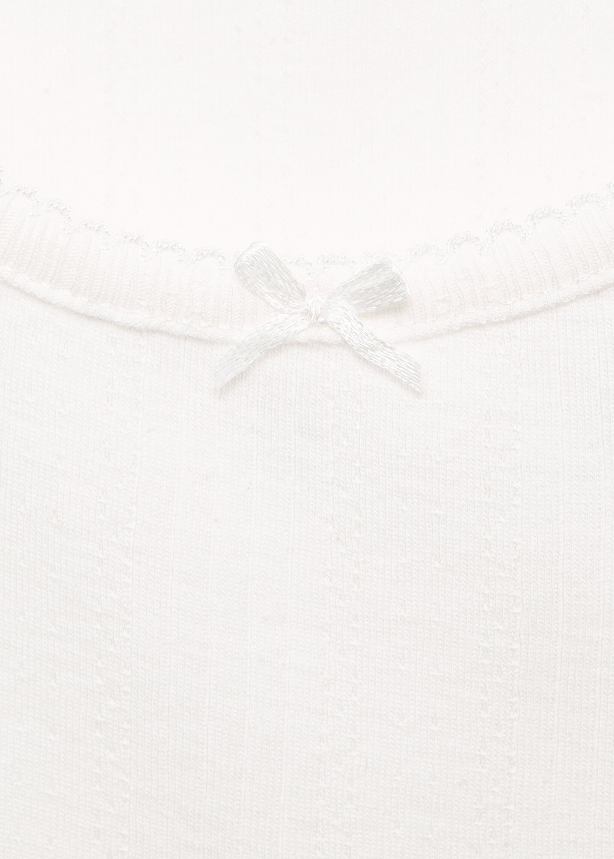 Tie-front T-shirt - Details of the article 8, Off White. Ref: 17055793-00.