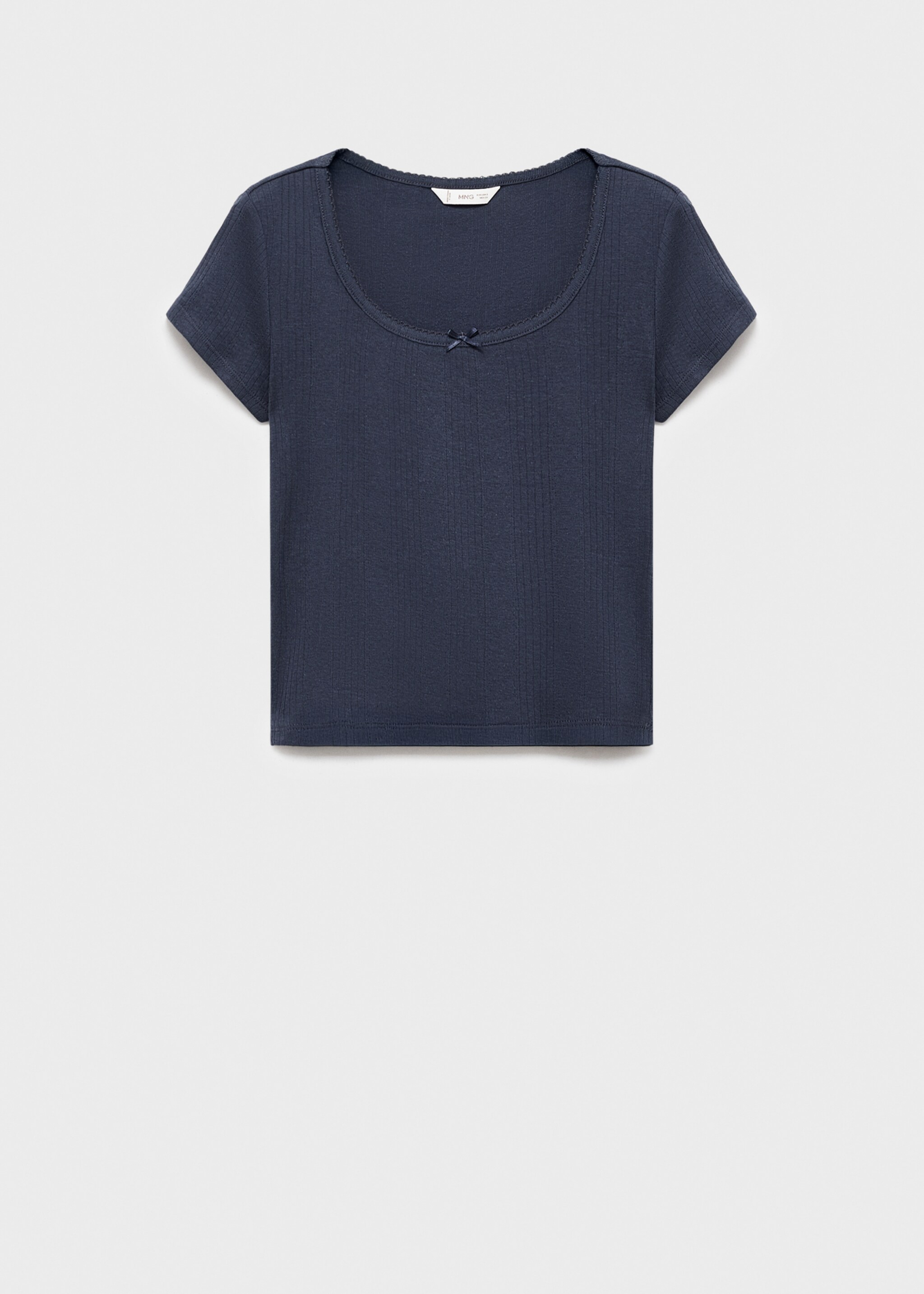 T-shirt with bow - Article without model, Navy. Ref: 17055793-00.