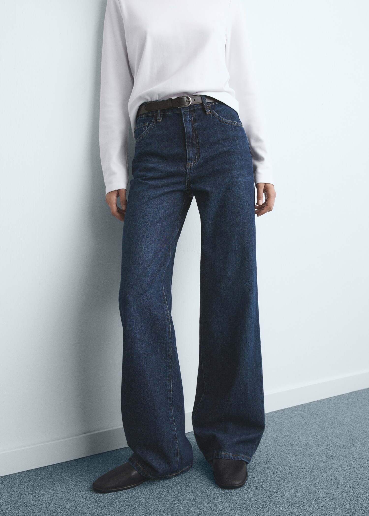 Danila wide leg high-rise jeans - Medium plane