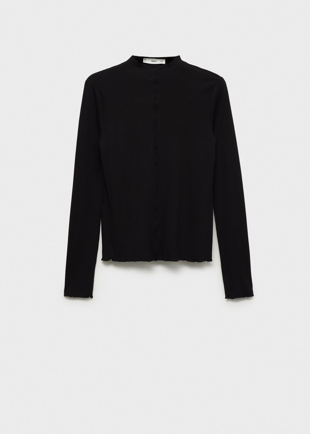 Ribbed t-shirt with scalloped trim - image 5