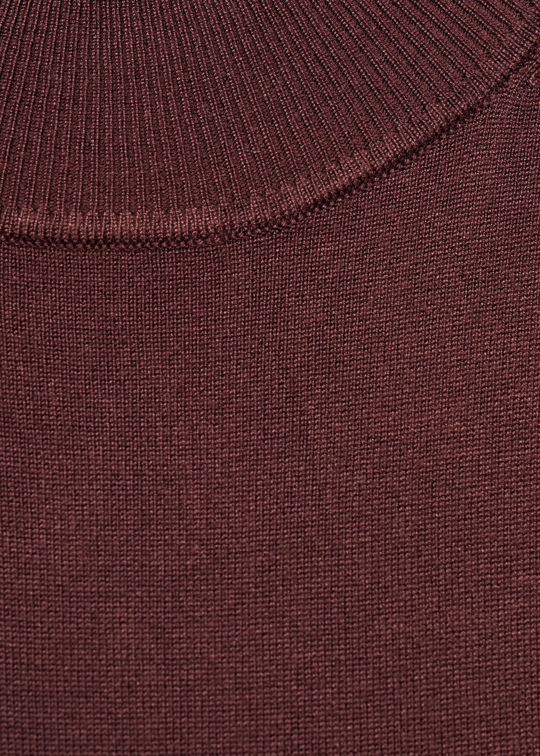 Perkins-neck knitted dress - Details of the article 0, Maroon. Ref: 17055799-00.