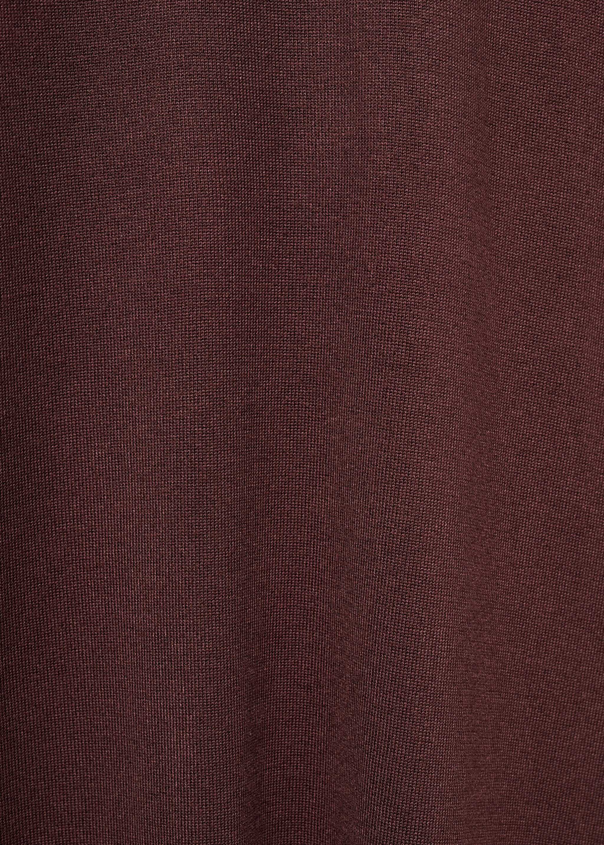 Perkins-neck knitted dress - Details of the article 8, Maroon. Ref: 17055799-00.
