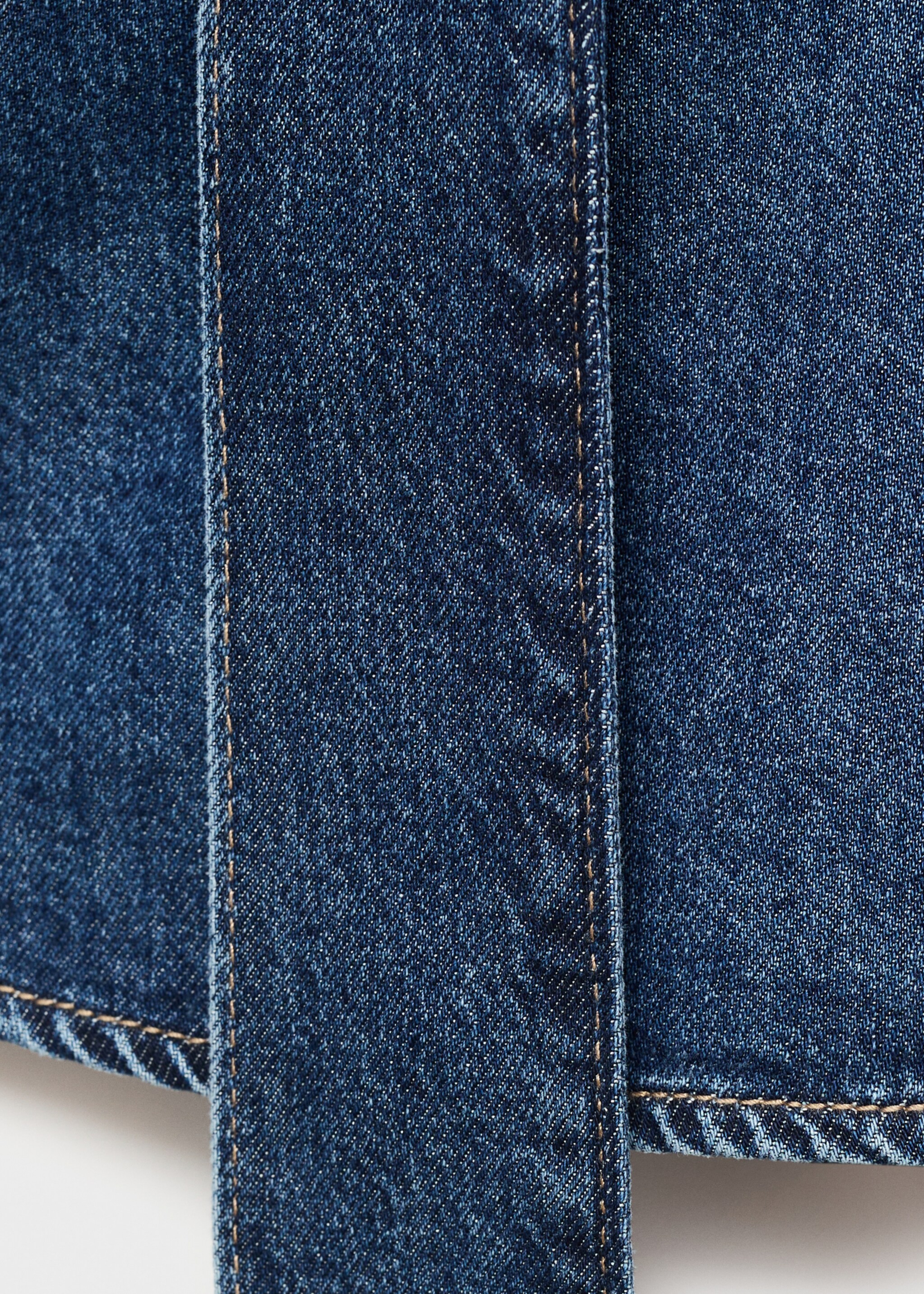 Denim shirt with bow - Details of the article 0, Dark Blue. Ref: 17055805-00.