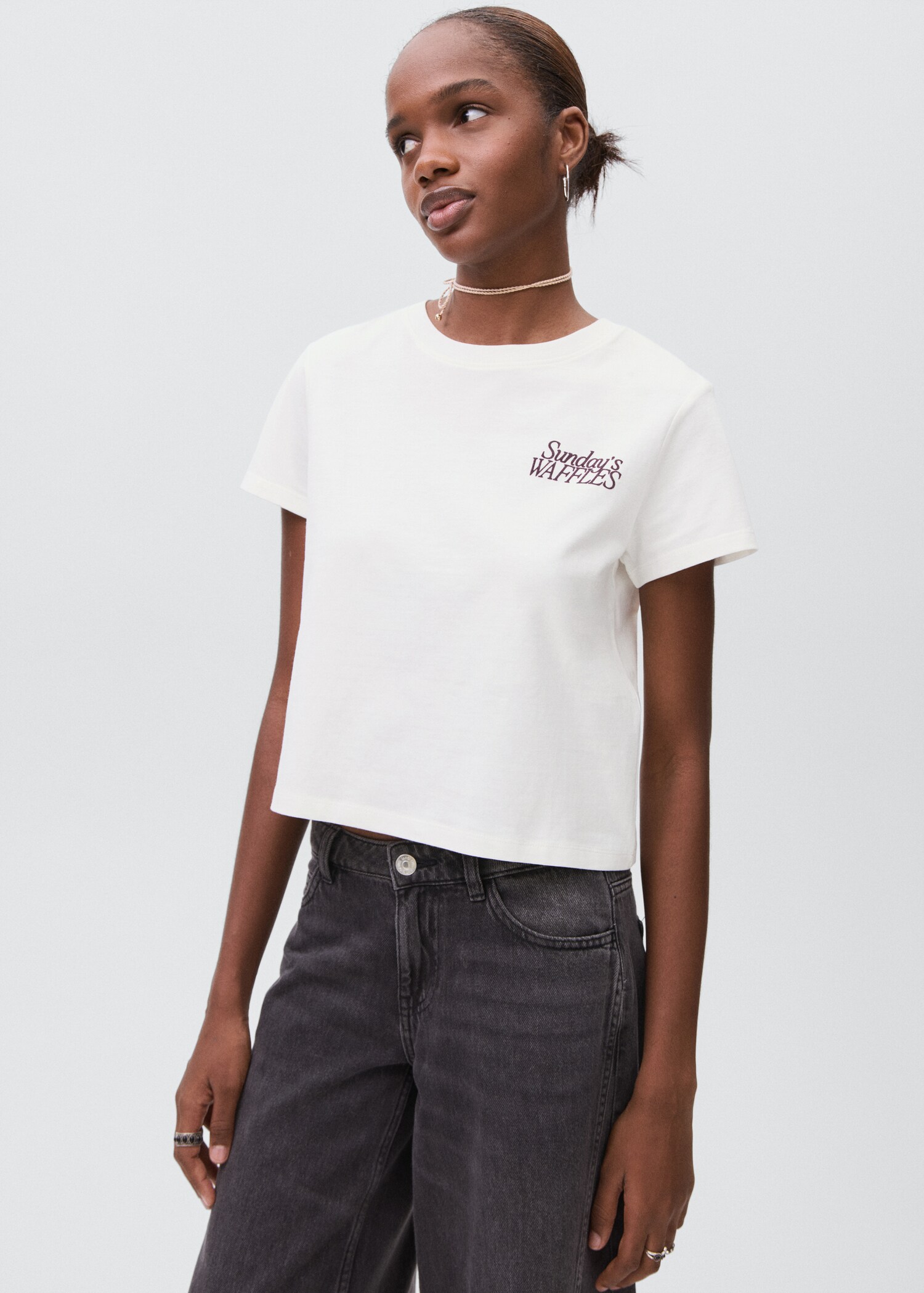 Camiseta algodón estampada - Plano medio