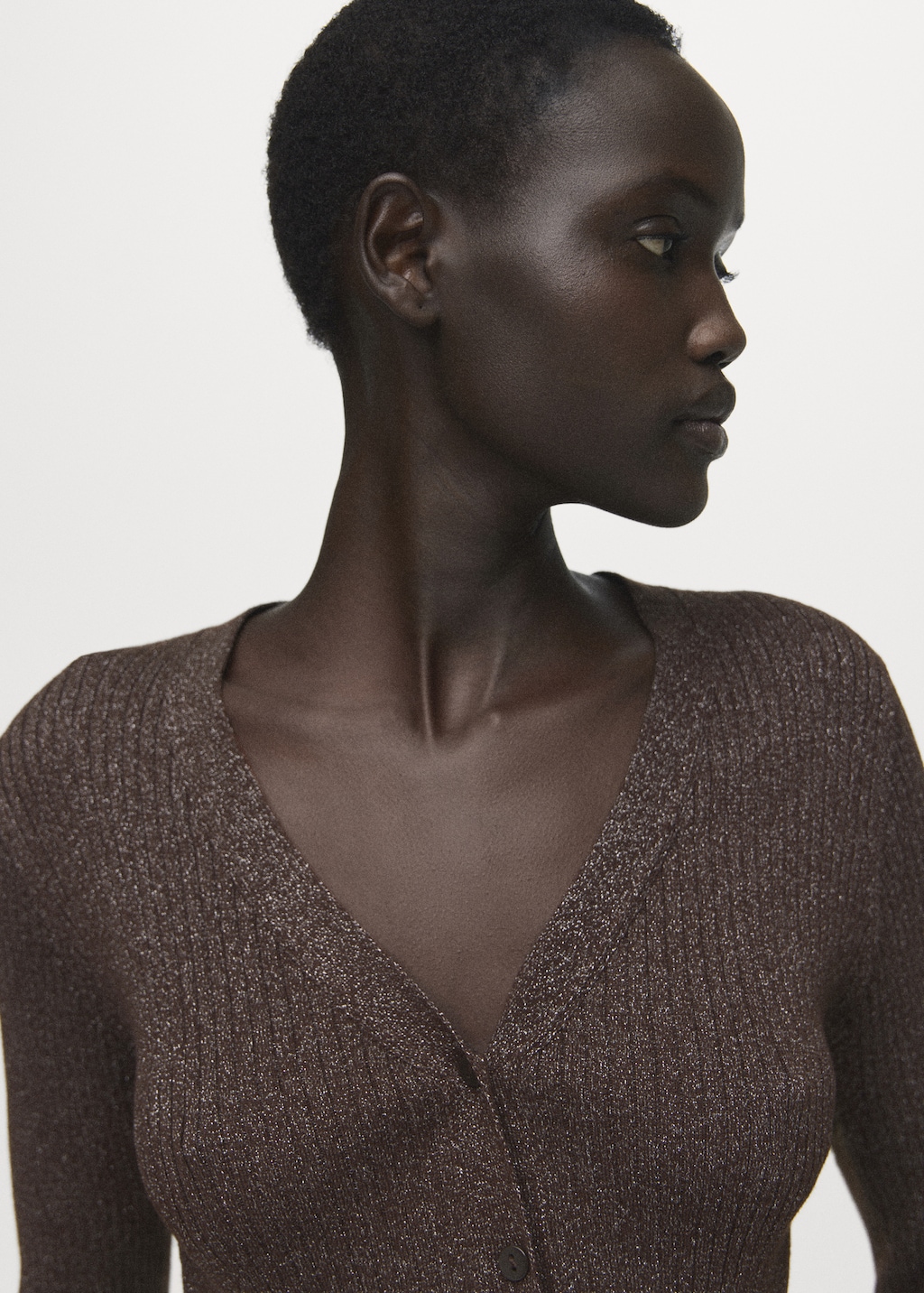 Ribbed knitted cardigan